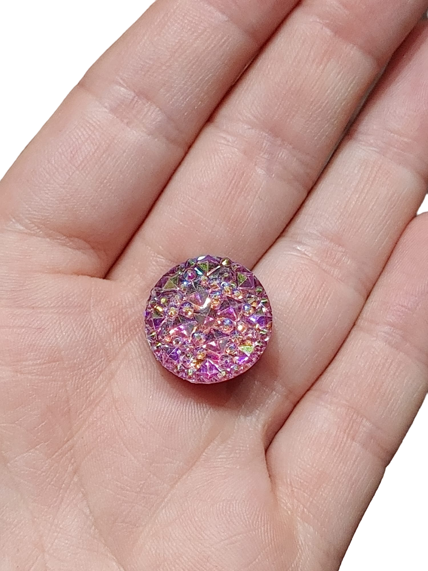 Magenta Iridescent Cluster Magnetic Button
