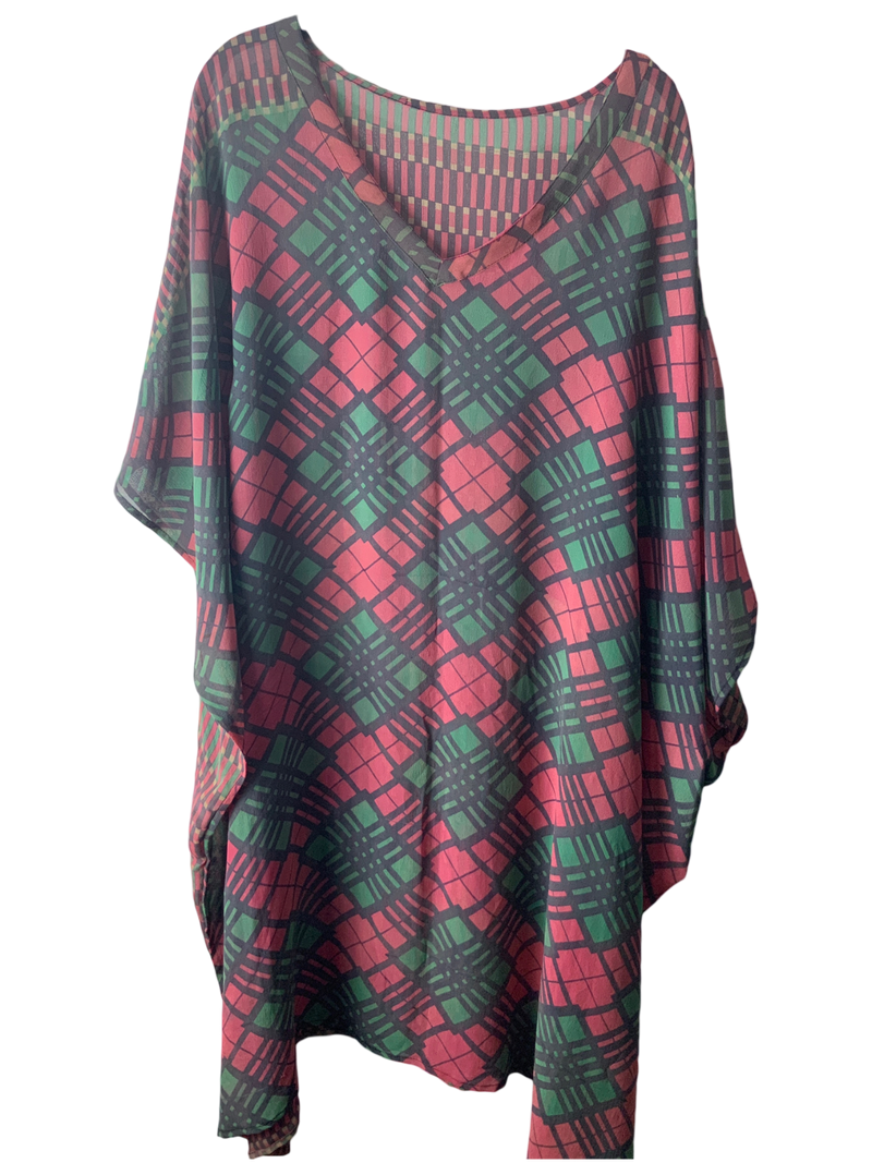 PRG9991 Sheer Avatar Pure Silk Midi Length Kaftan