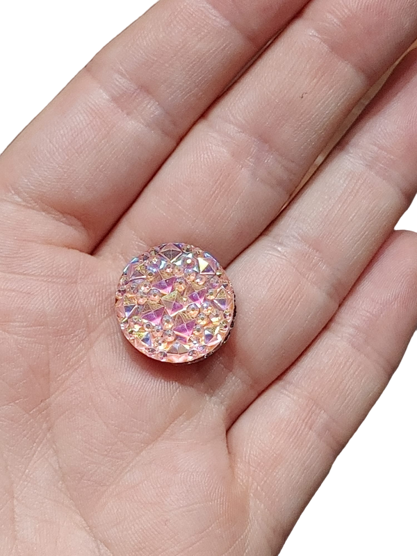 Pink Iridescent Cluster Magnetic Button