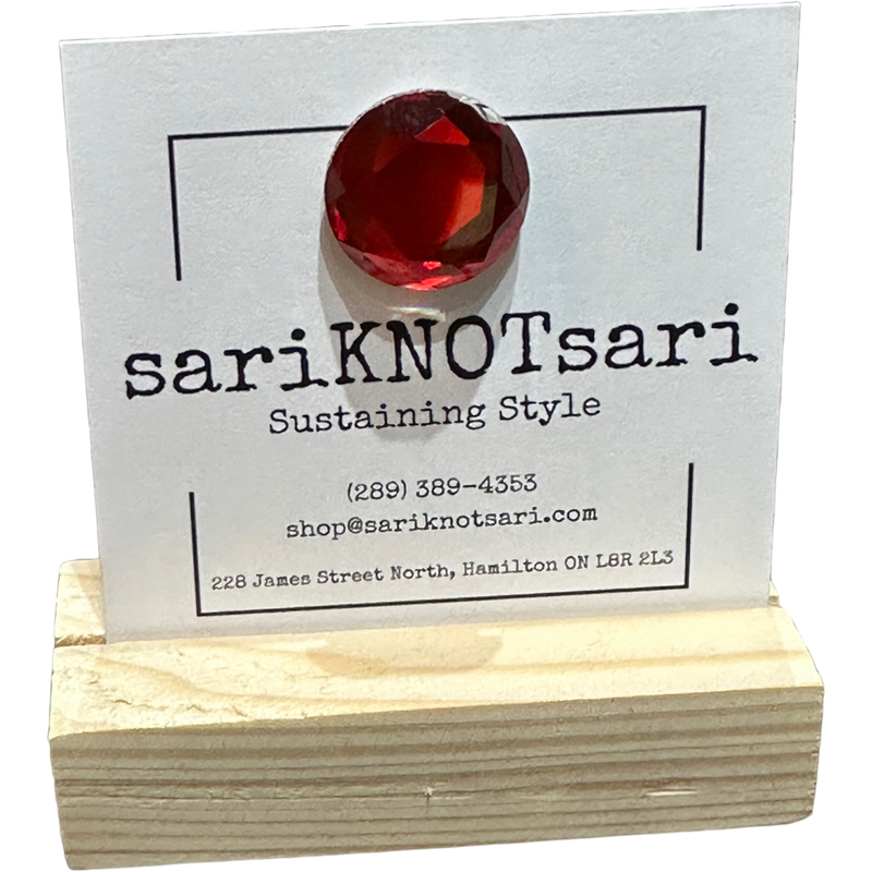 Opaque Faceted Red Glass Magnetic Button