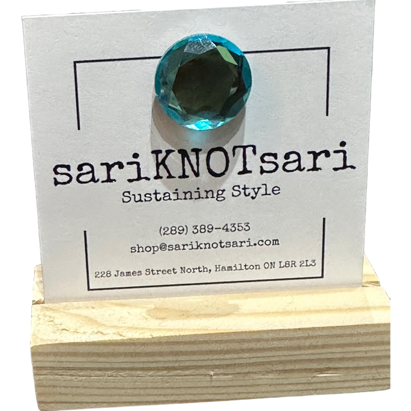 Opaque Faceted Cyan Glass Magnetic Button