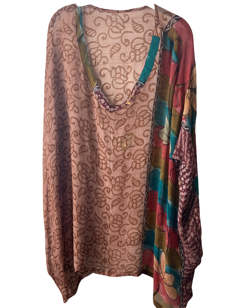 PRG064 Sheer Avatar Pure Silk Short Kaftan Tunic