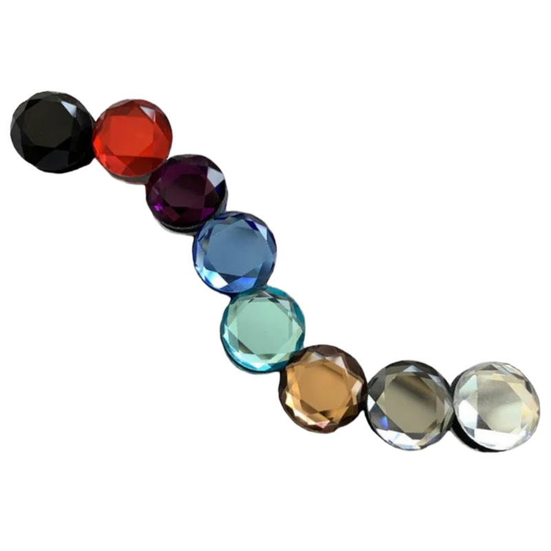 Opaque Faceted Red Glass Magnetic Button