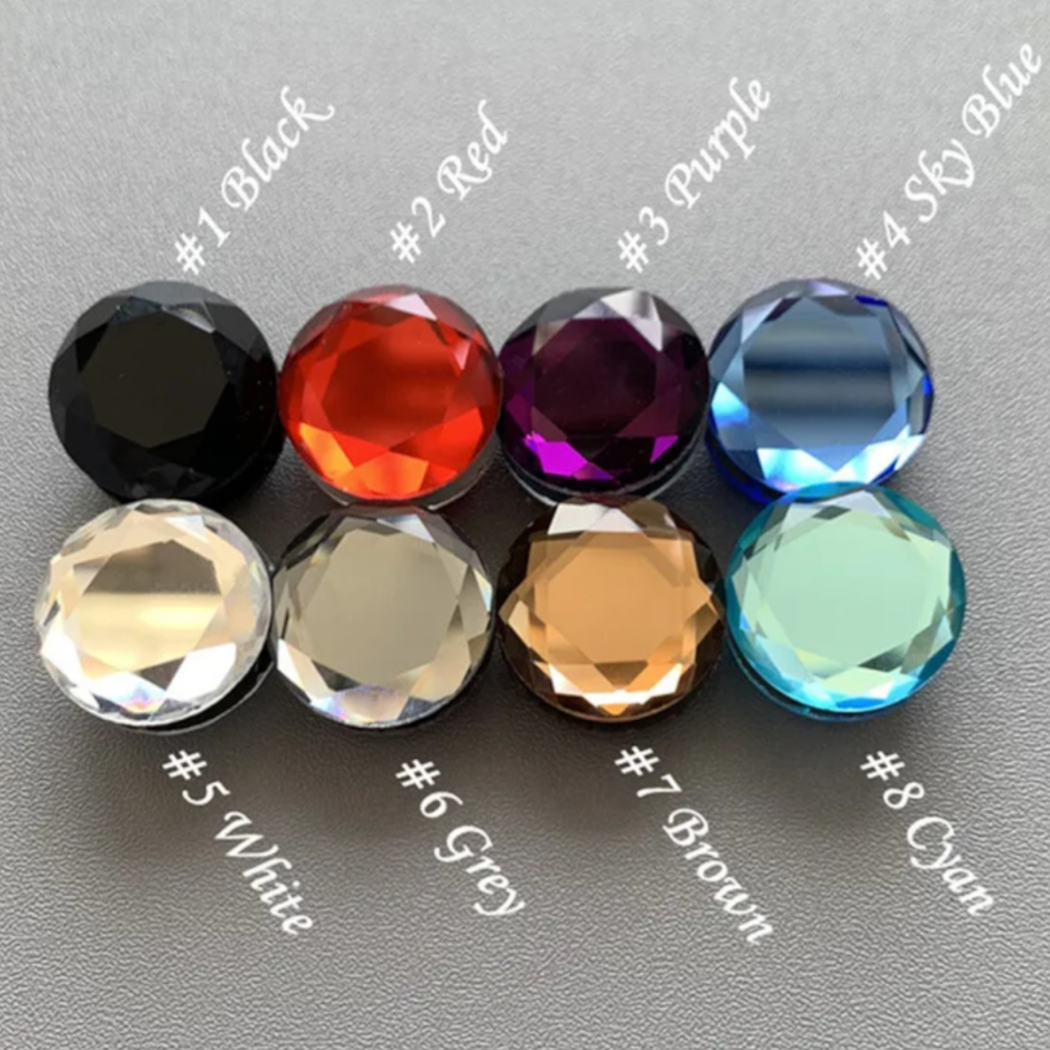 Opaque Faceted Black Glass Magnetic Button