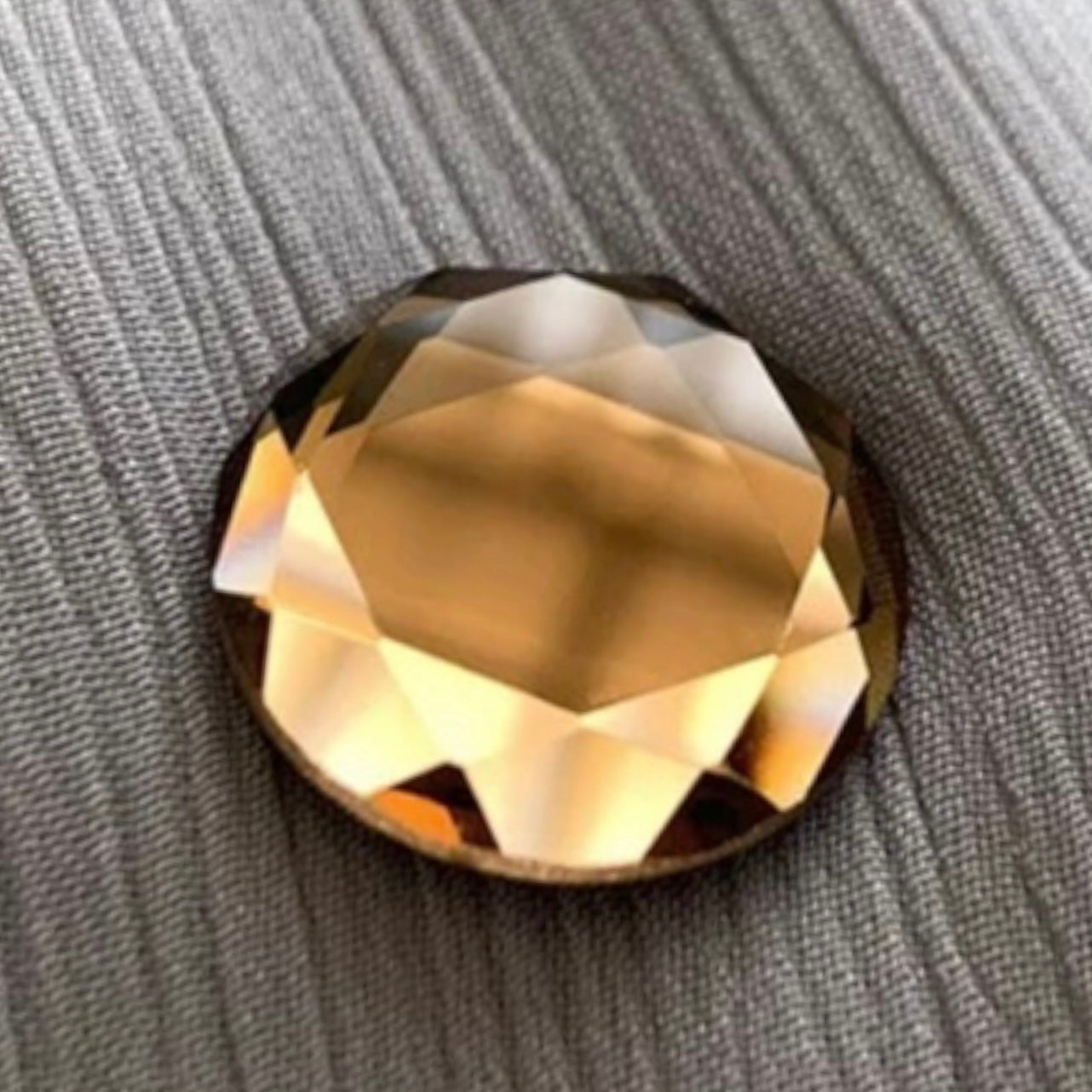 Opaque Faceted Brown Glass Magnetic Button