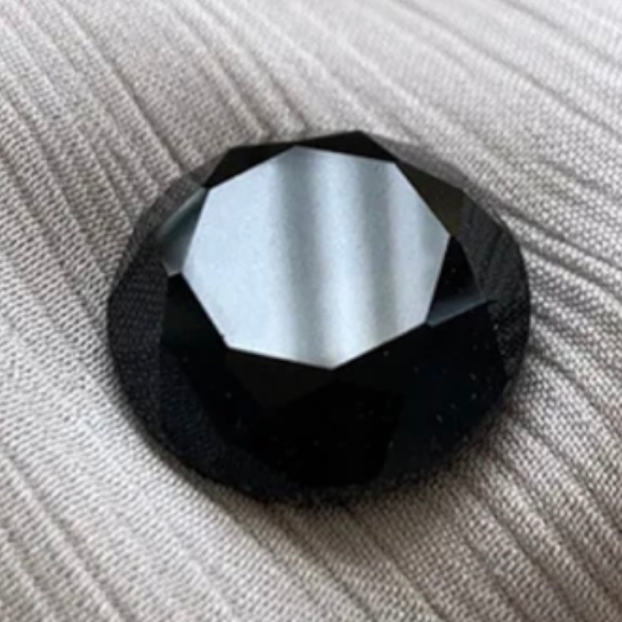 Opaque Faceted Black Glass Magnetic Button