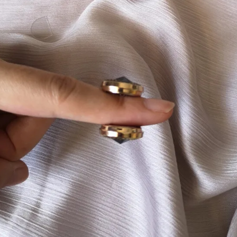 Opaque Faceted White Glass Magnetic Button