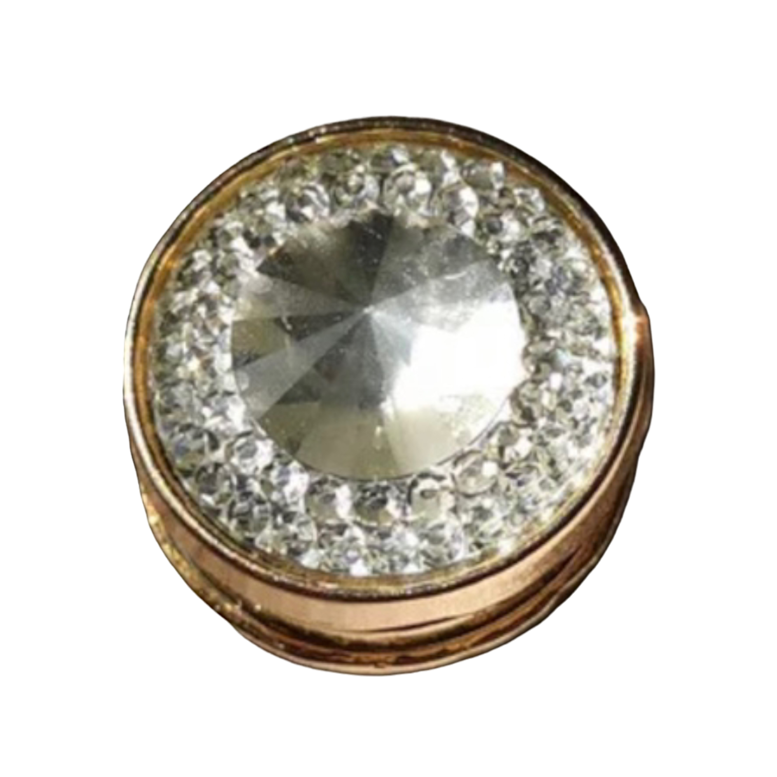 White Gem with Rhinestones Magnetic Button
