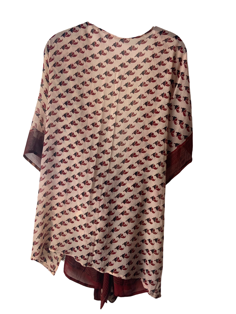 PRG063 Sheer Avatar Pure Silk Kimono-Sleeved Jacket with Belt