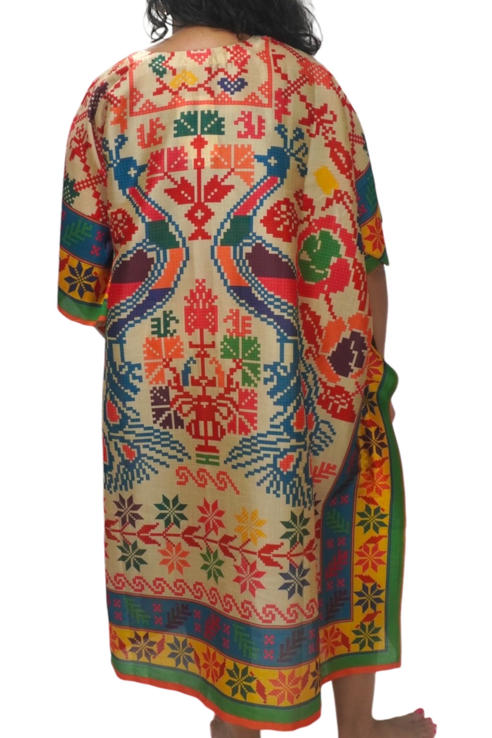 The Ndenzi Silk Blend Midi Length Kaftan LOOSE FIT