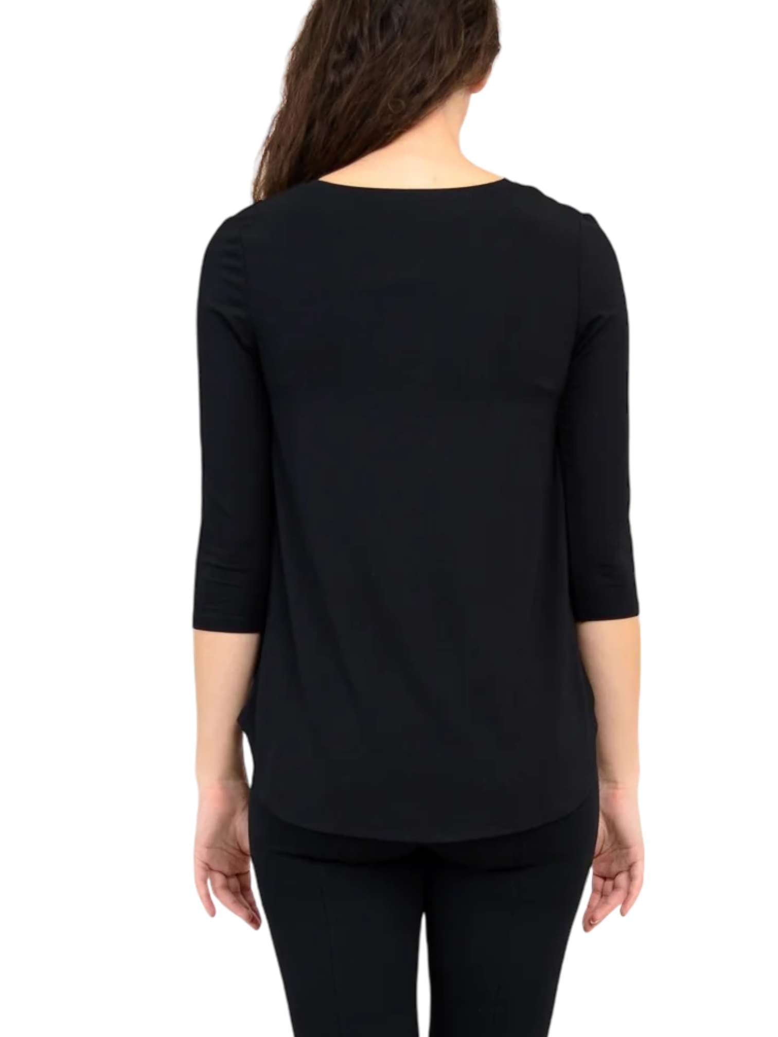 Jazz 3/4 Sleeve Black Bamboo Top