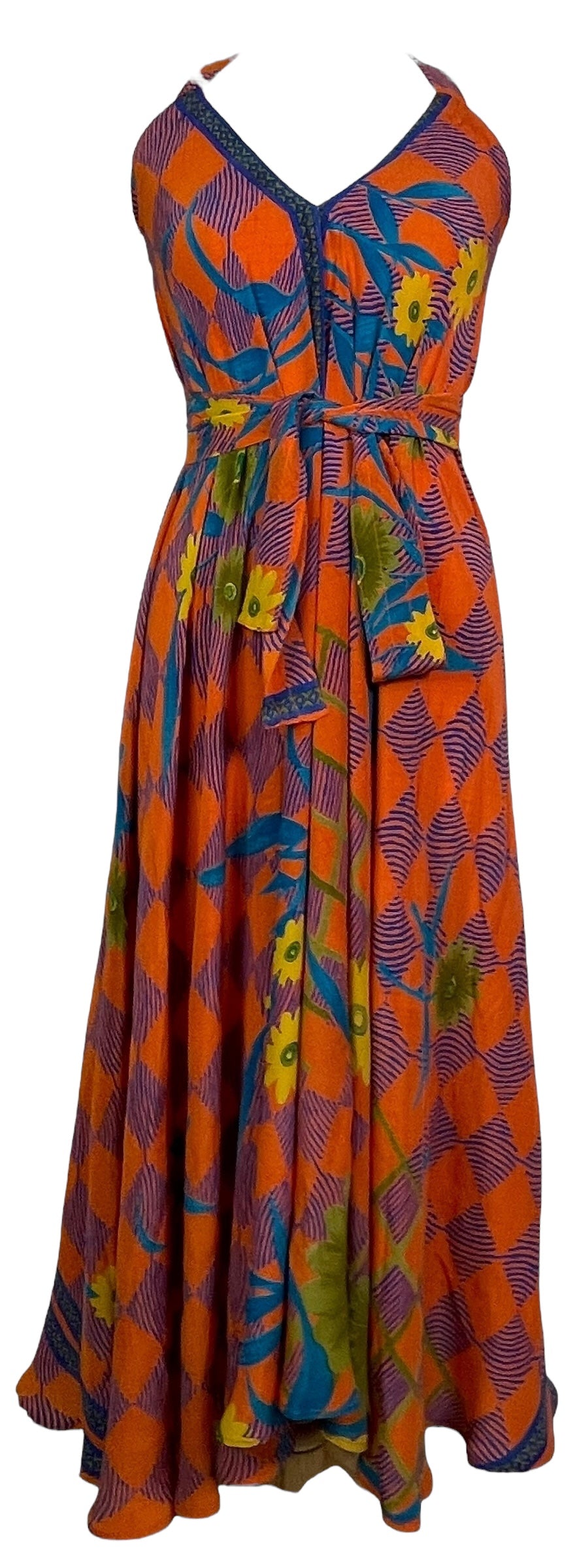 PRC7673 Avatar Pure Silk Maxi Dress with Belt