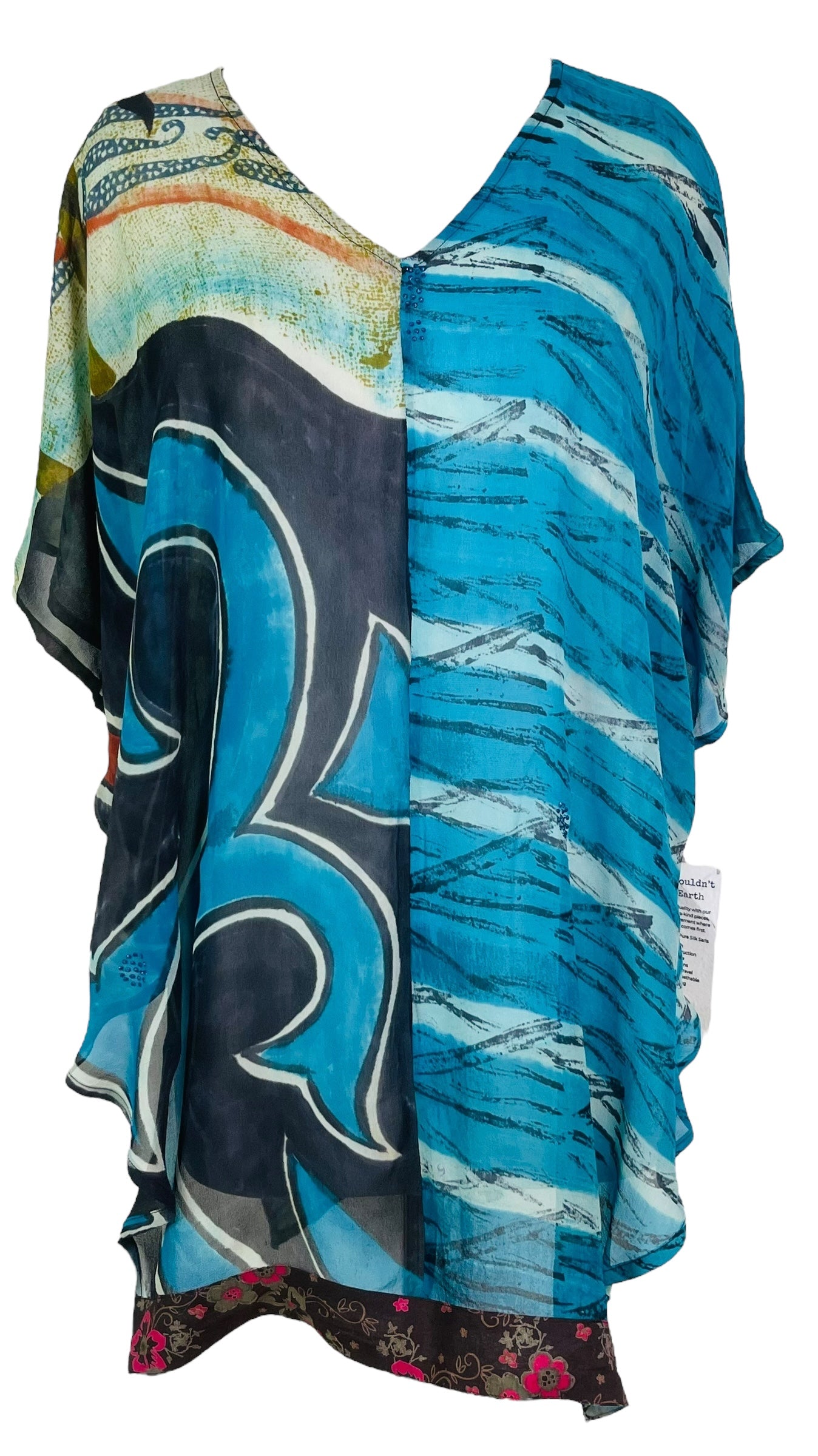 PRG7570 Sheer Avatar Pure Silk Waterfall Top