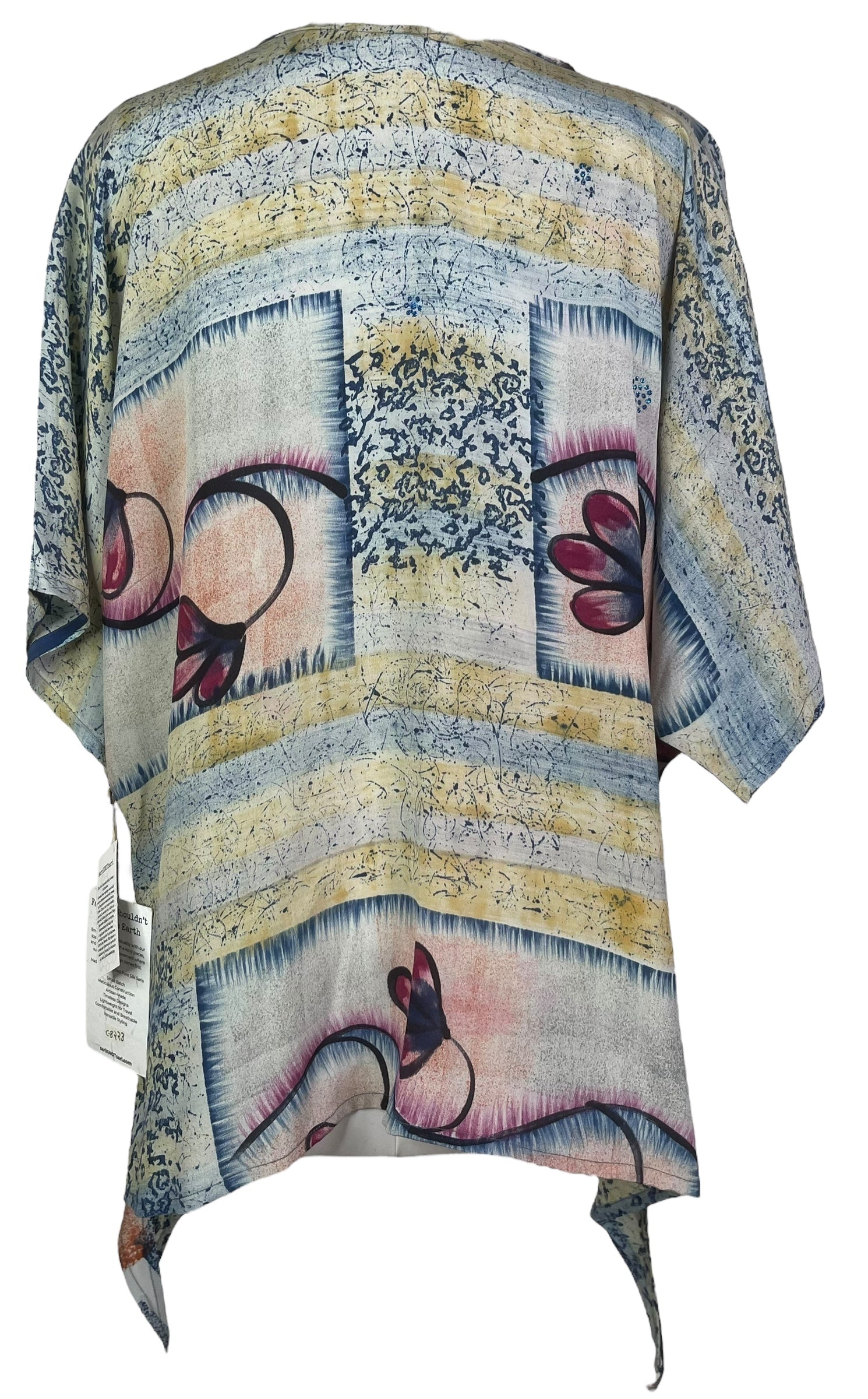 PRC8223 Avatar Pure Silk Long Tunic with Side Ties
