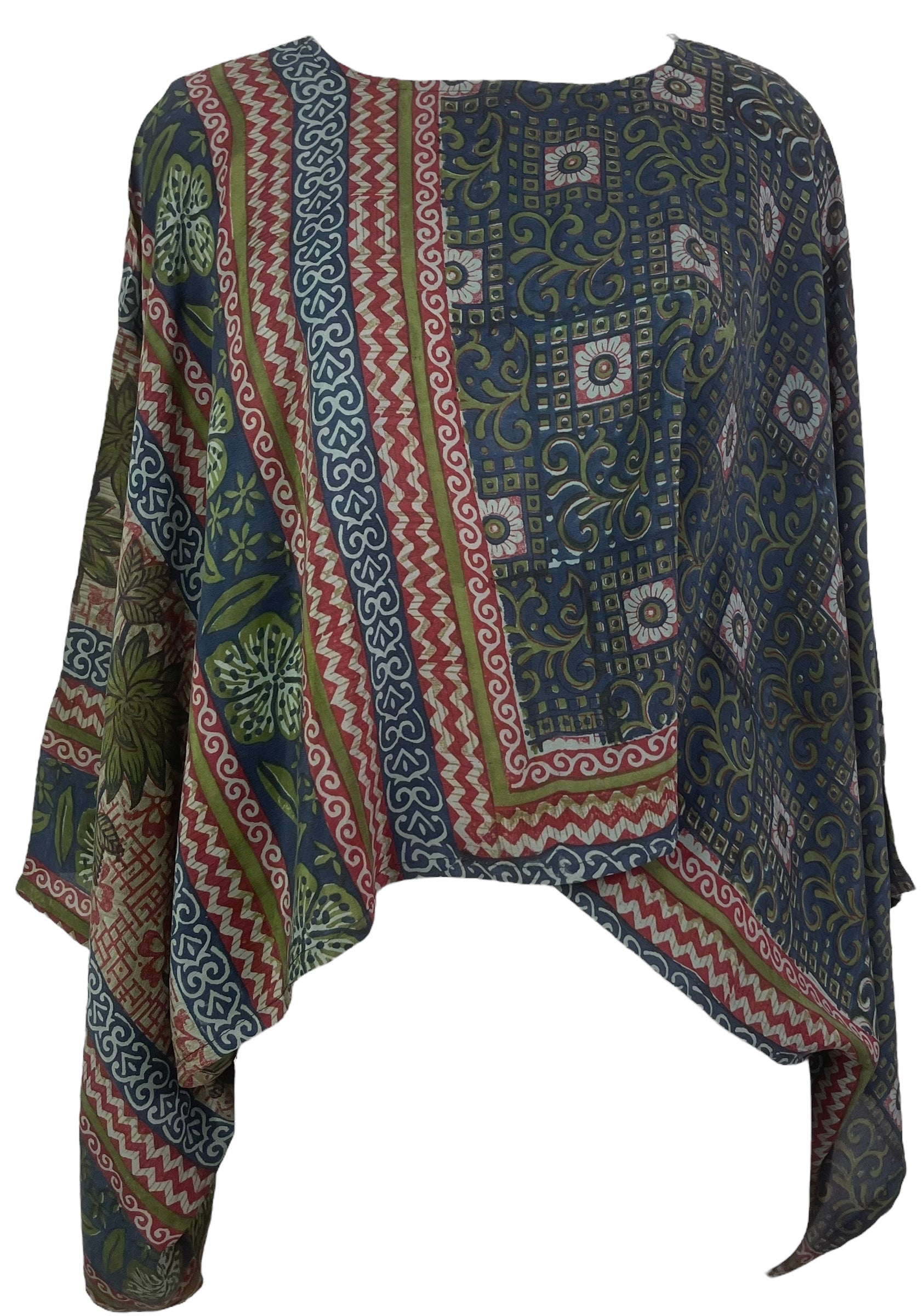 PRC8216 Wabi Sabi Pure Silk Kimono-Sleeved Top