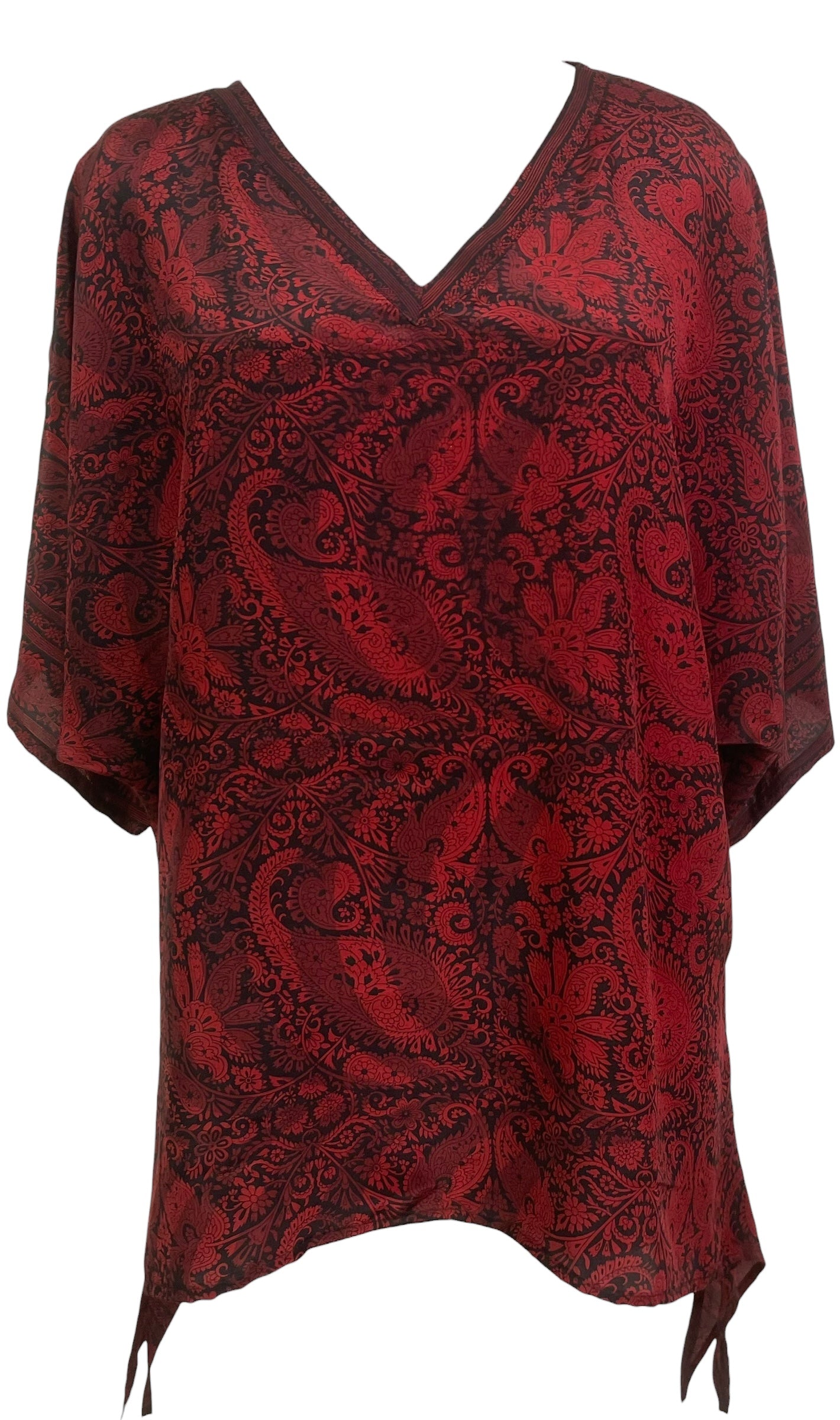 PRC8448 Wabi Sabi Pure Silk Long Tunic with Side Ties