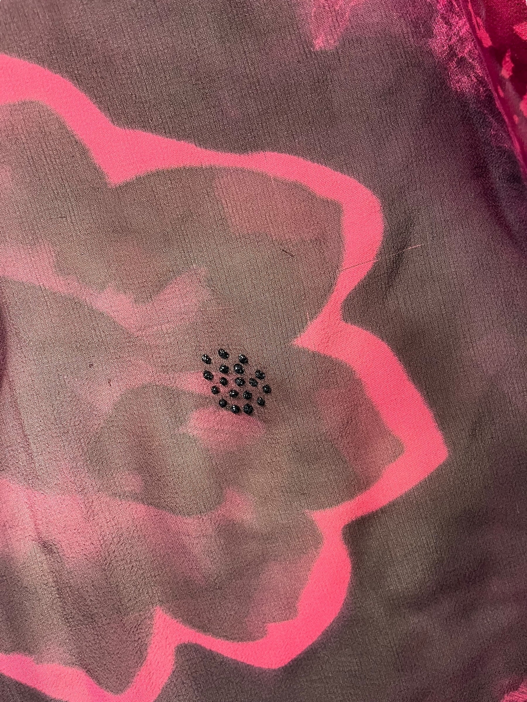 PRG7831 Sheer Wabi Sabi Pure Silk Side Slit Top