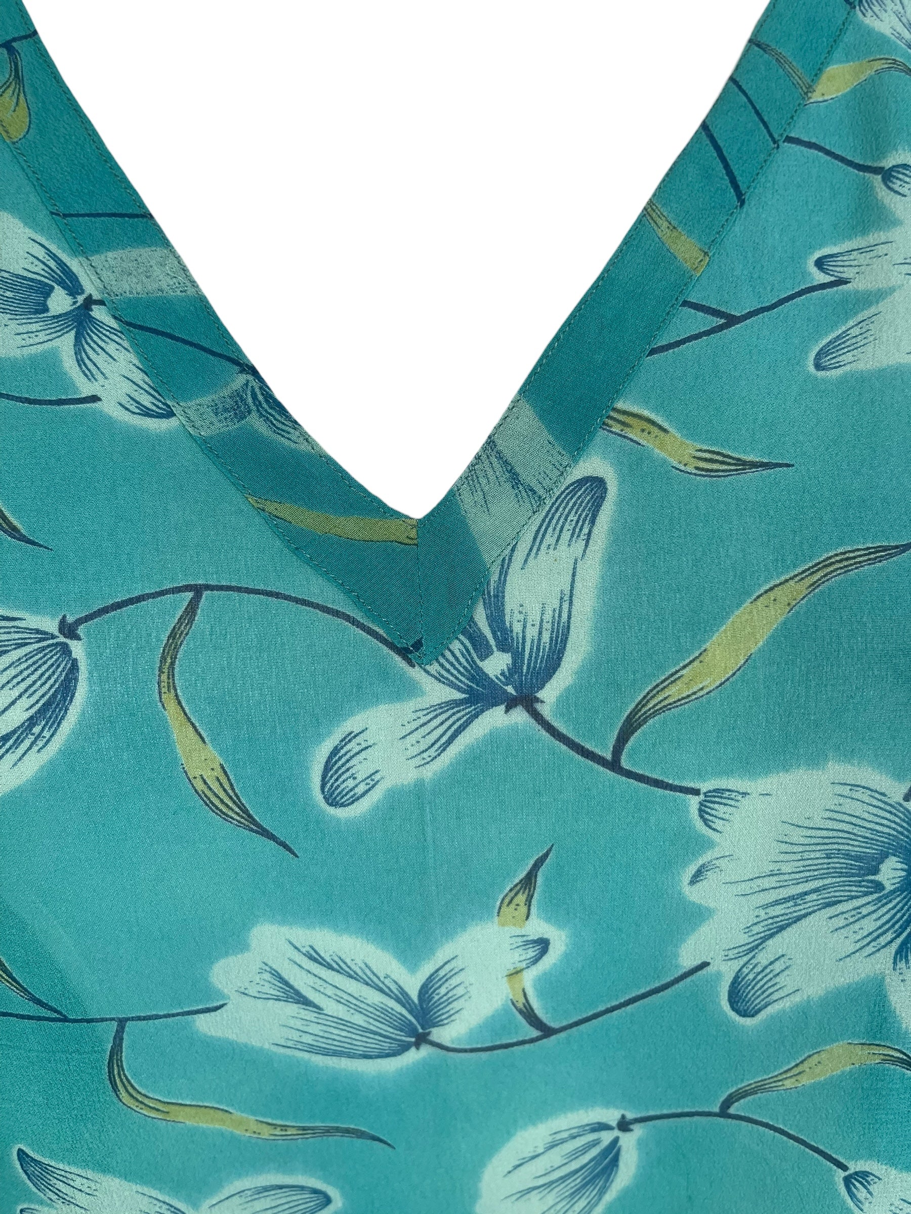 PRG8442 Sheer Avatar Pure Silk Long Tunic with Side Ties