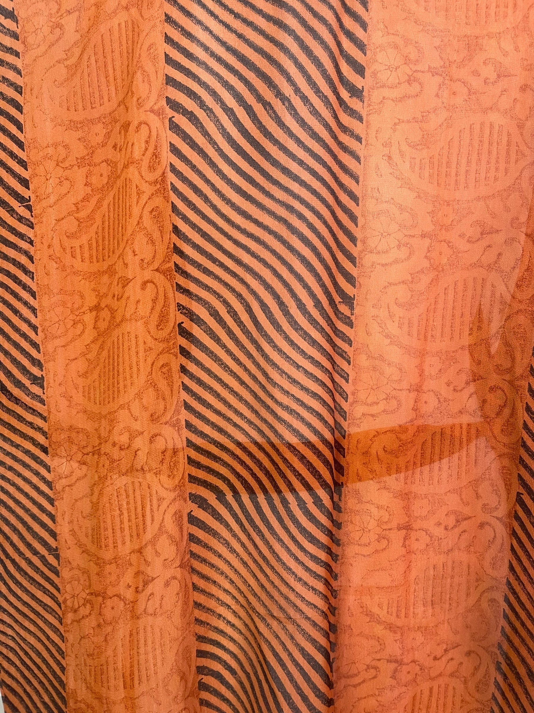 PRG8529 Sheer Avatar Pure Silk Kimono-Sleeved Jacket with Belt