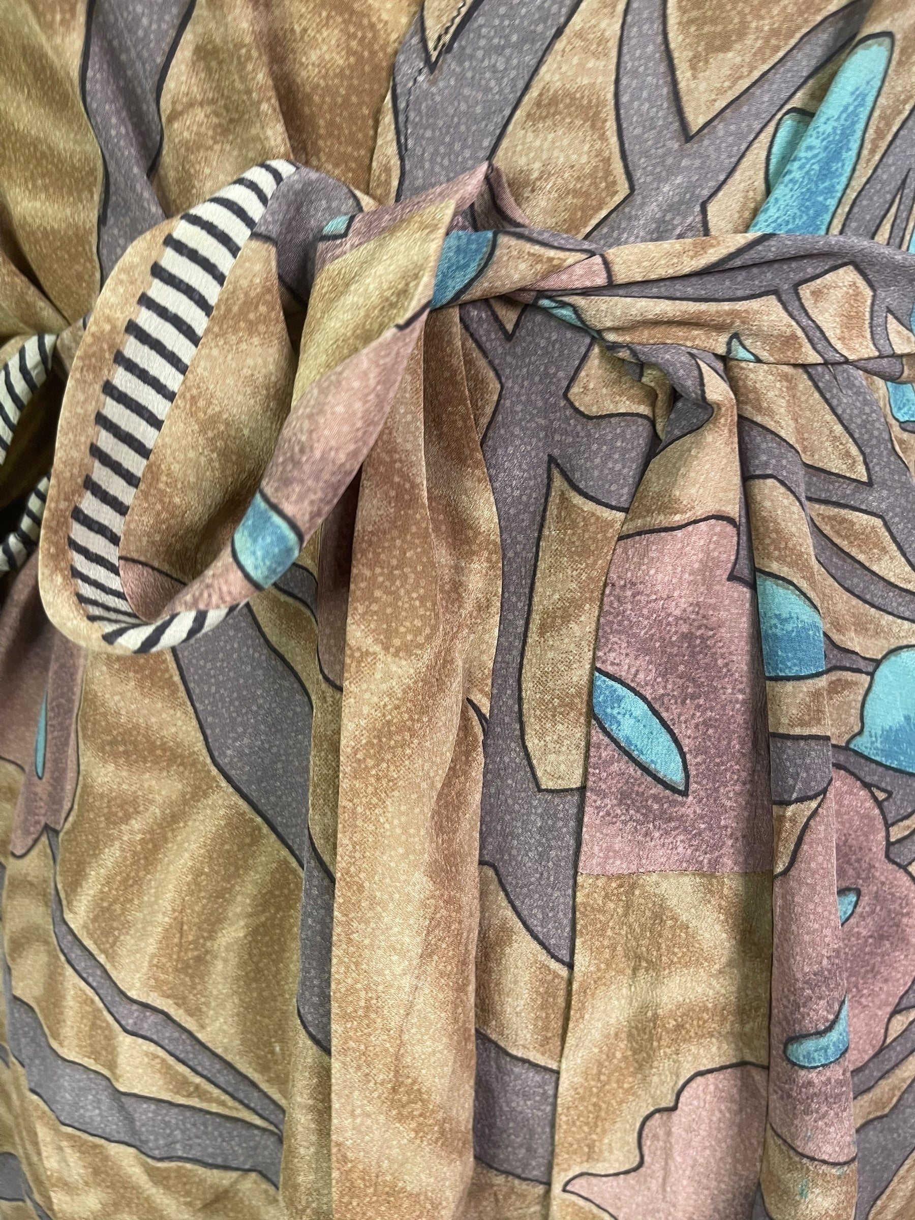 PRC8494 Wabi Sabi Pure Silk Kimono-Sleeved Jacket with Belt