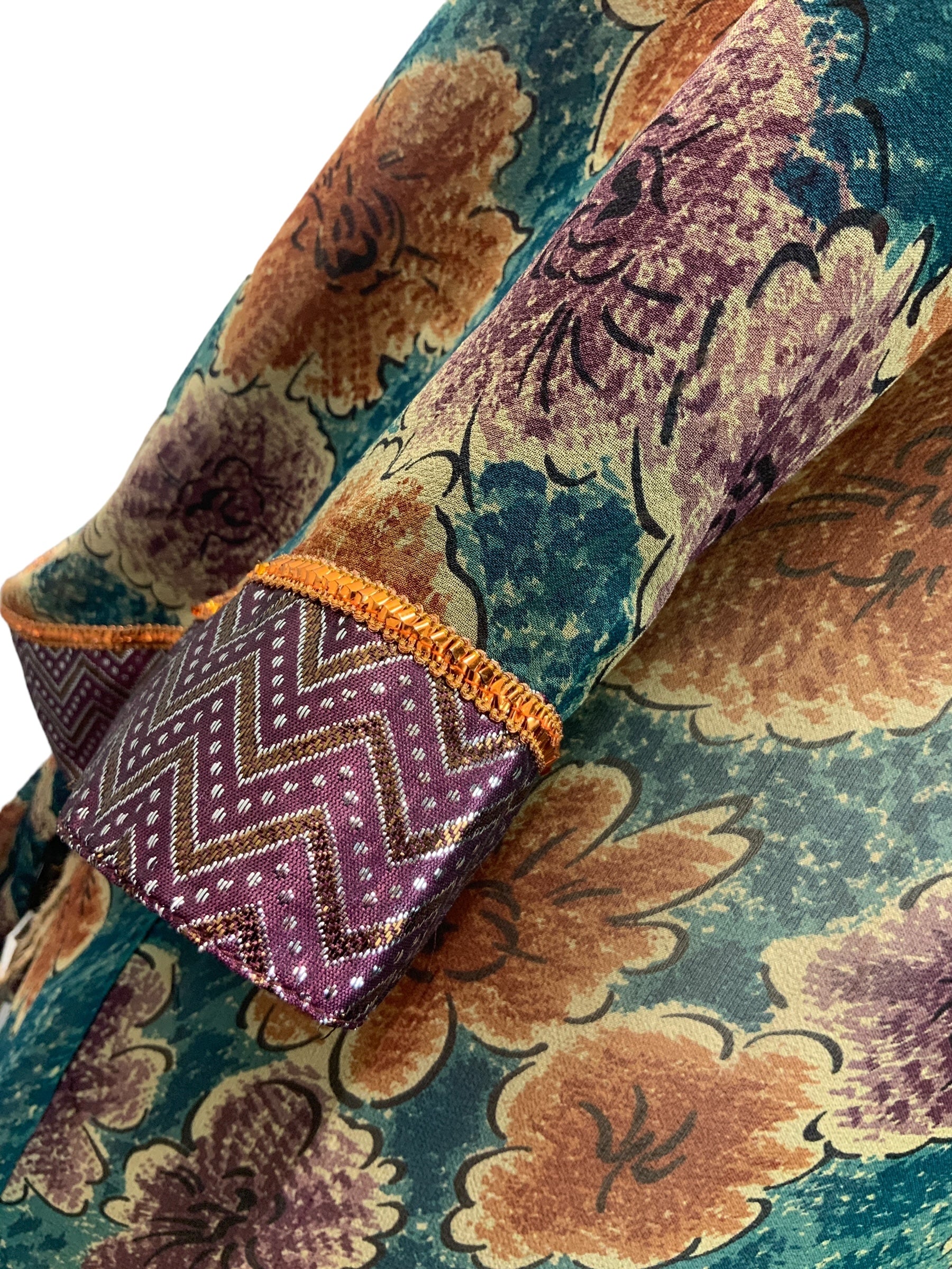 PRG1268 Kate Bushy Sheer Avatar Pure Silk Kimono-Sleeved Jacket with Belt
