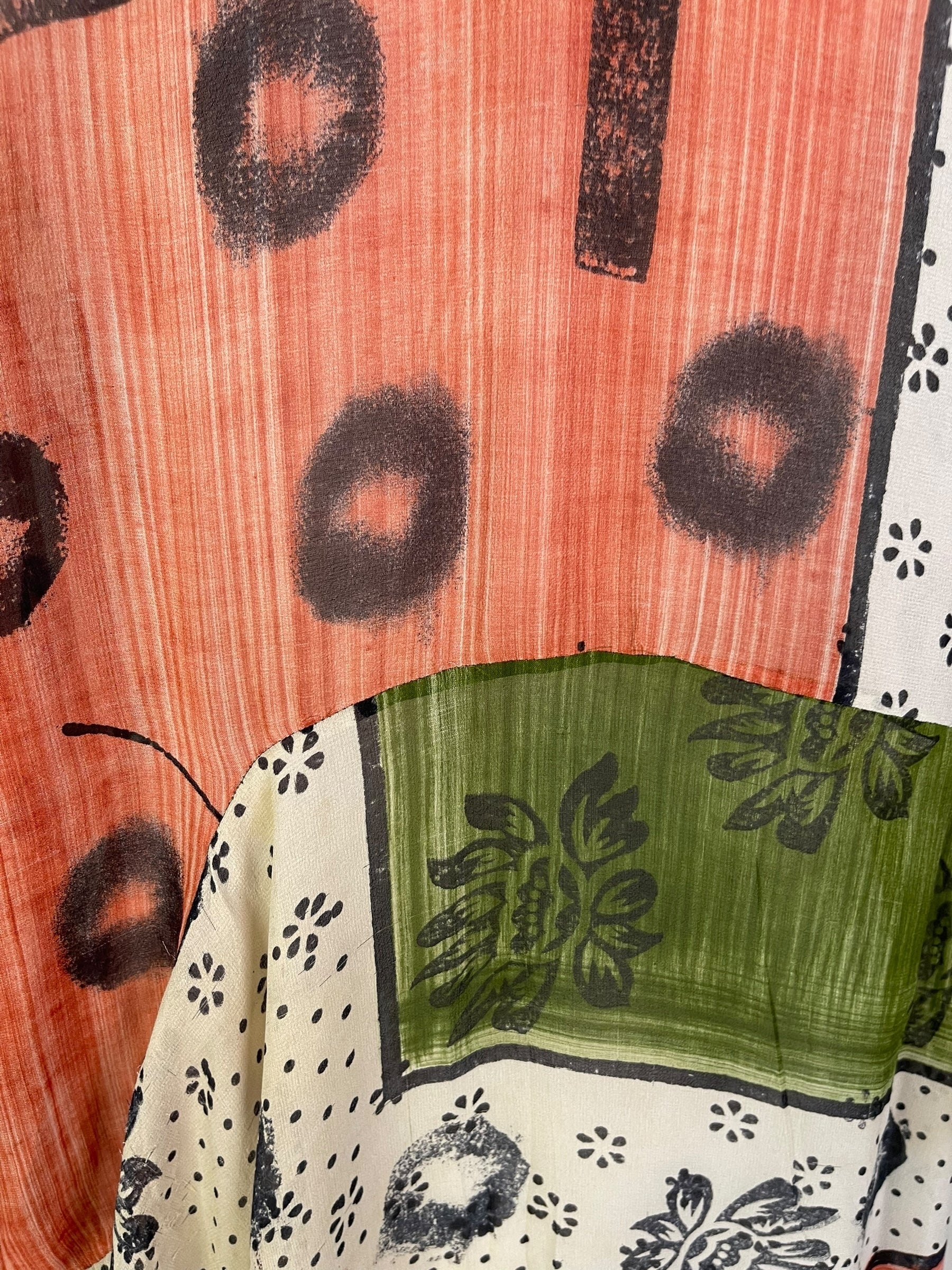 PRG7185 Sheer Wabi Sabi Sculptural Silk Long Tunic Dress