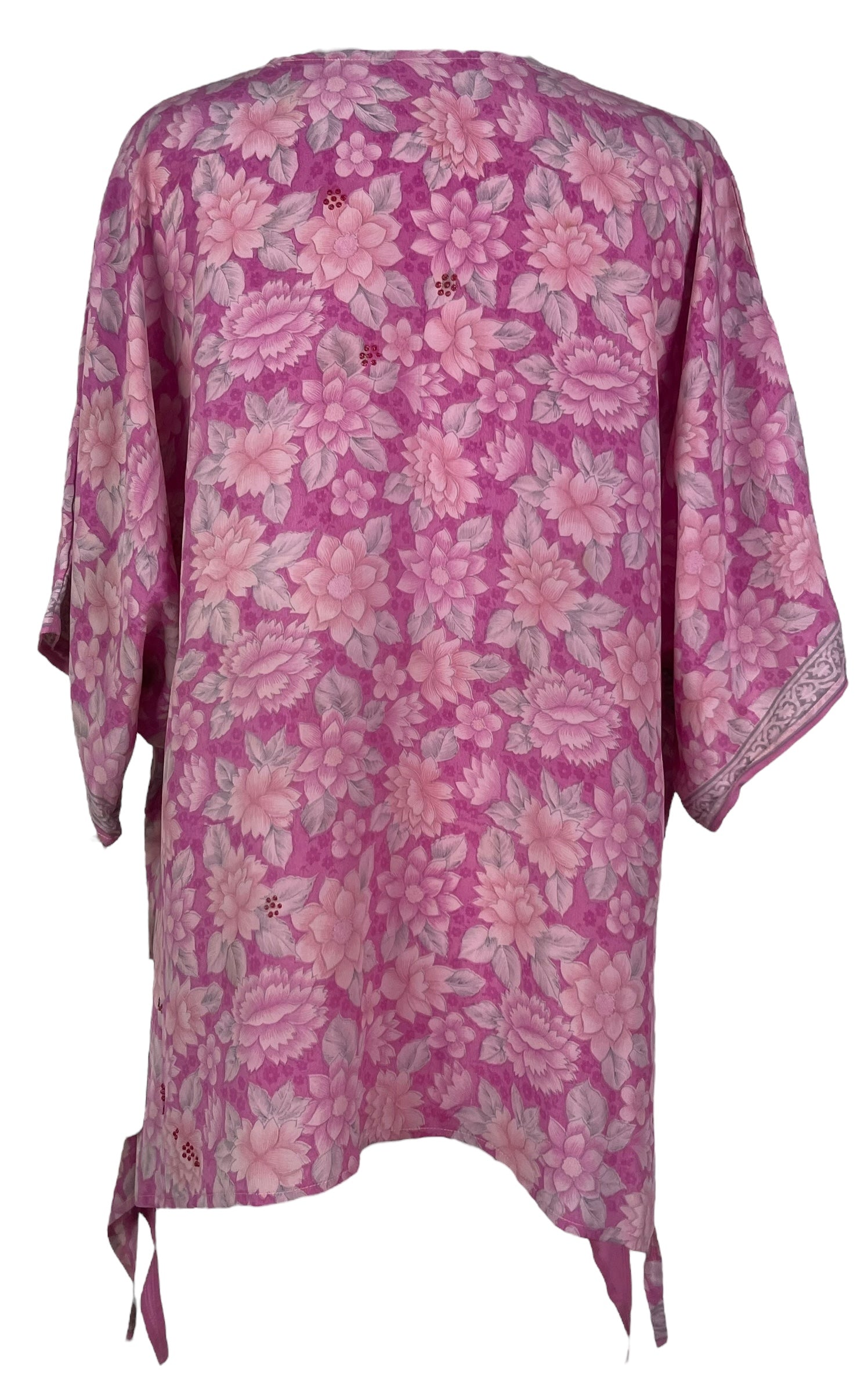 PRC7603 Wabi Sabi Pure Silk Long Tunic with Side Ties