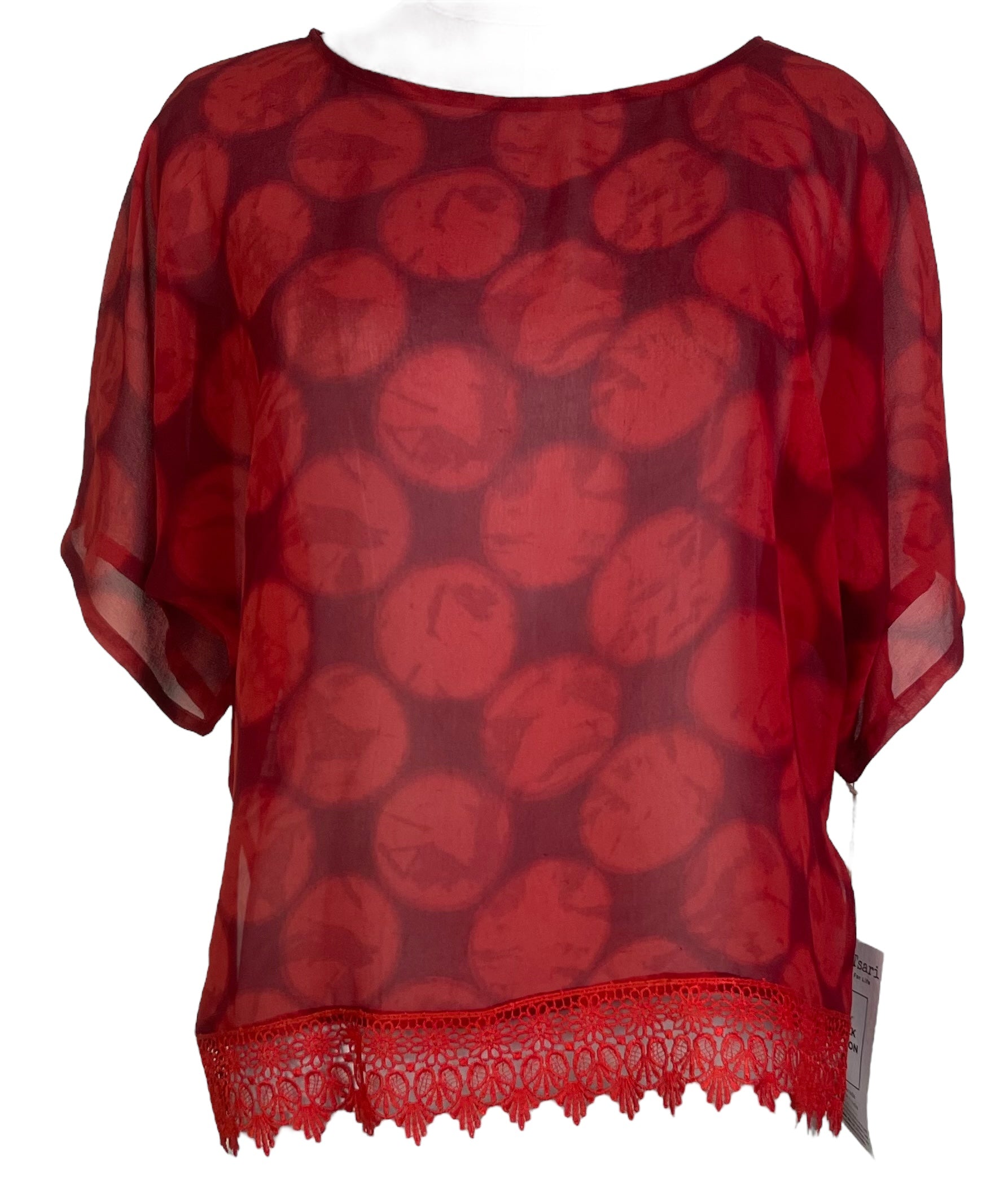 PRG7585 Sheer Avatar Pure Silk Side Slit Top