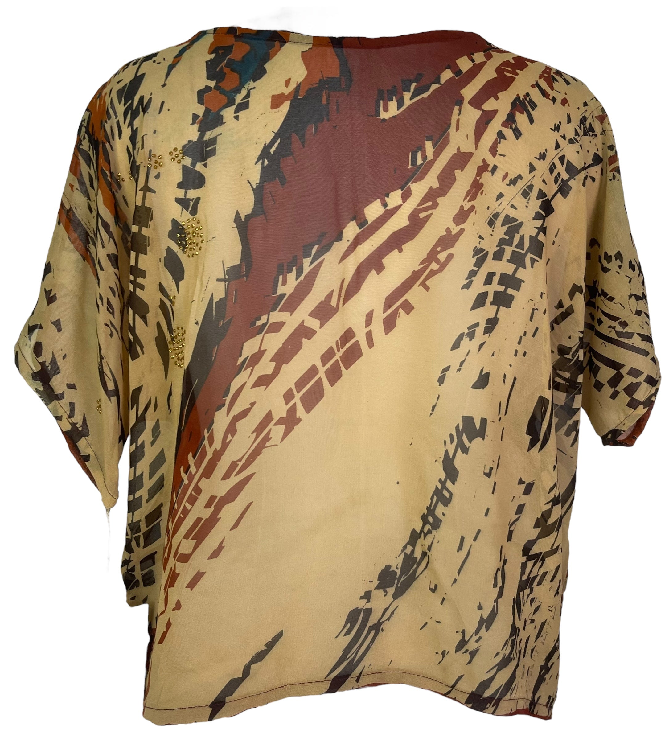 PRG7955 Sheer Avatar Pure Silk Boxy Top