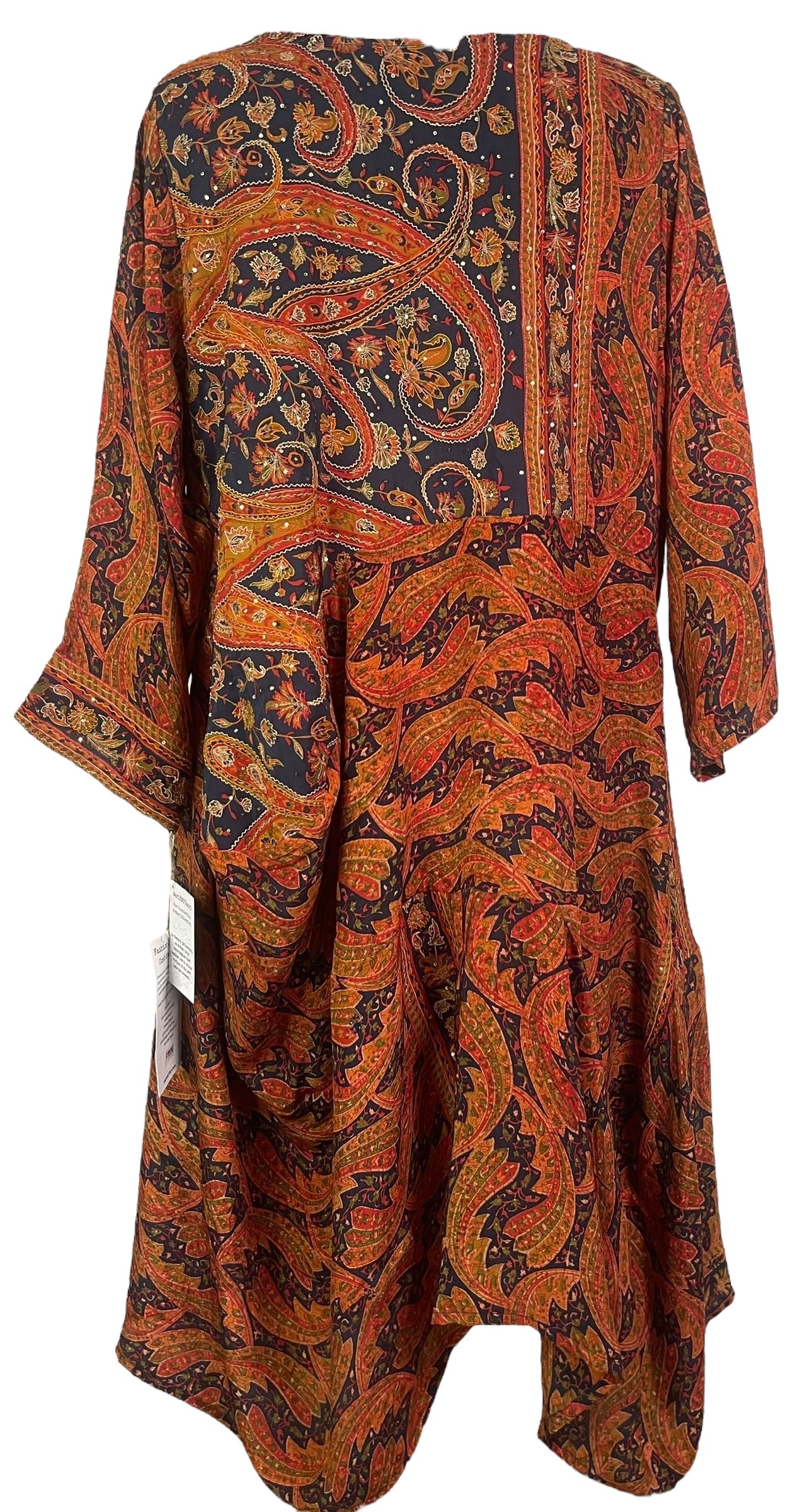 PRC7976 Avatar Pure Silk Sculptural Long Tunic Dress