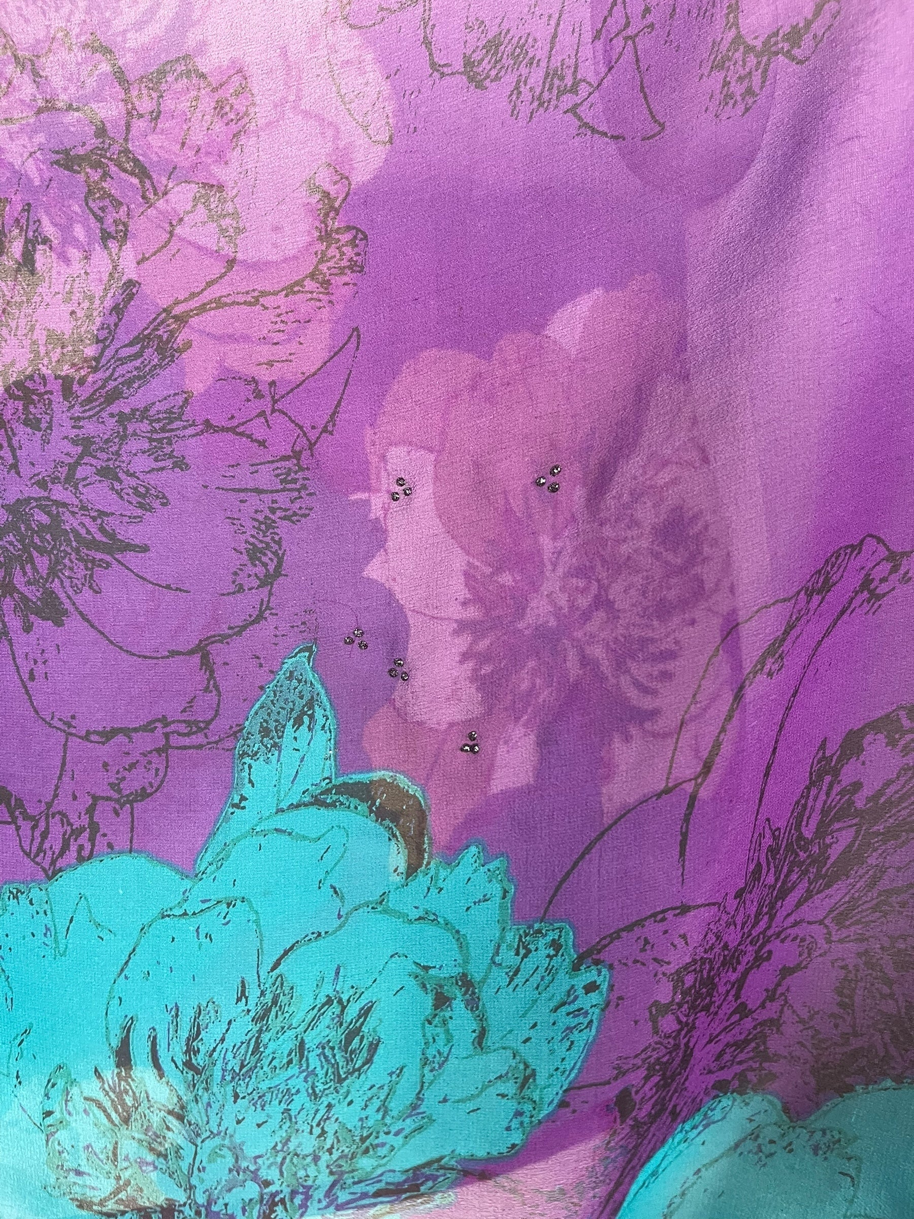 PRG8624 Sheer Wabi Sabi Pure Silk Kimono-Sleeved Top