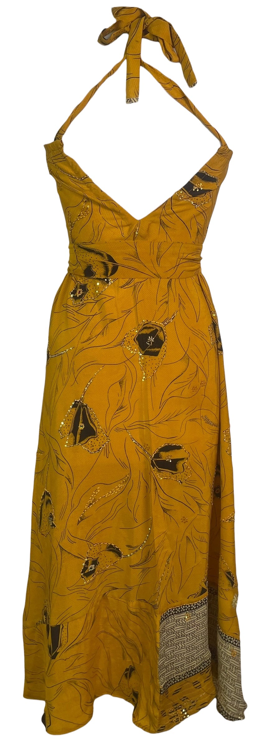 PRC8821 Avatar Pure Silk Maxi Dress with Belt