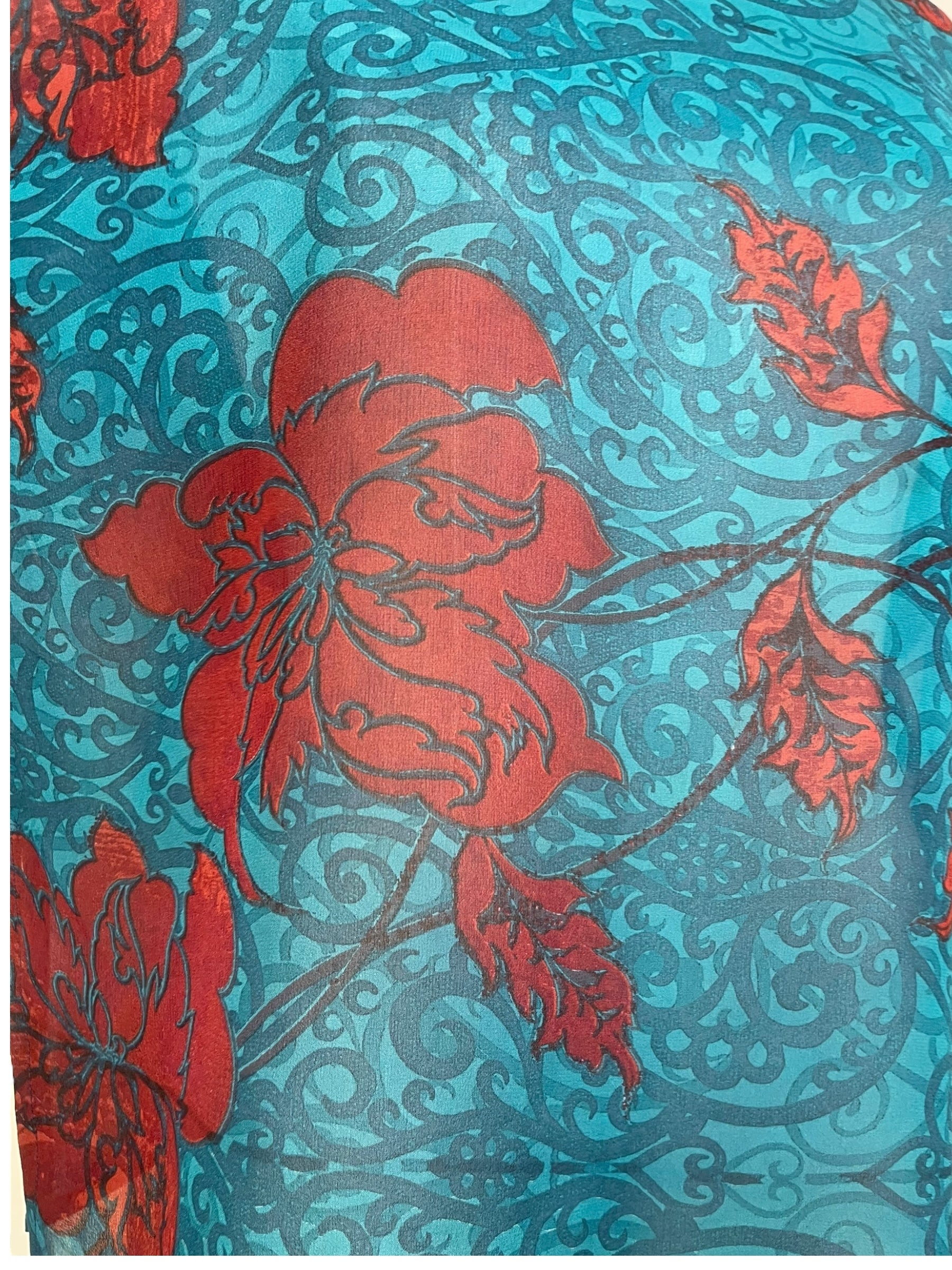 DEEANNS PRG7122 Sheer Avatar Pure Silk Side Slit Top