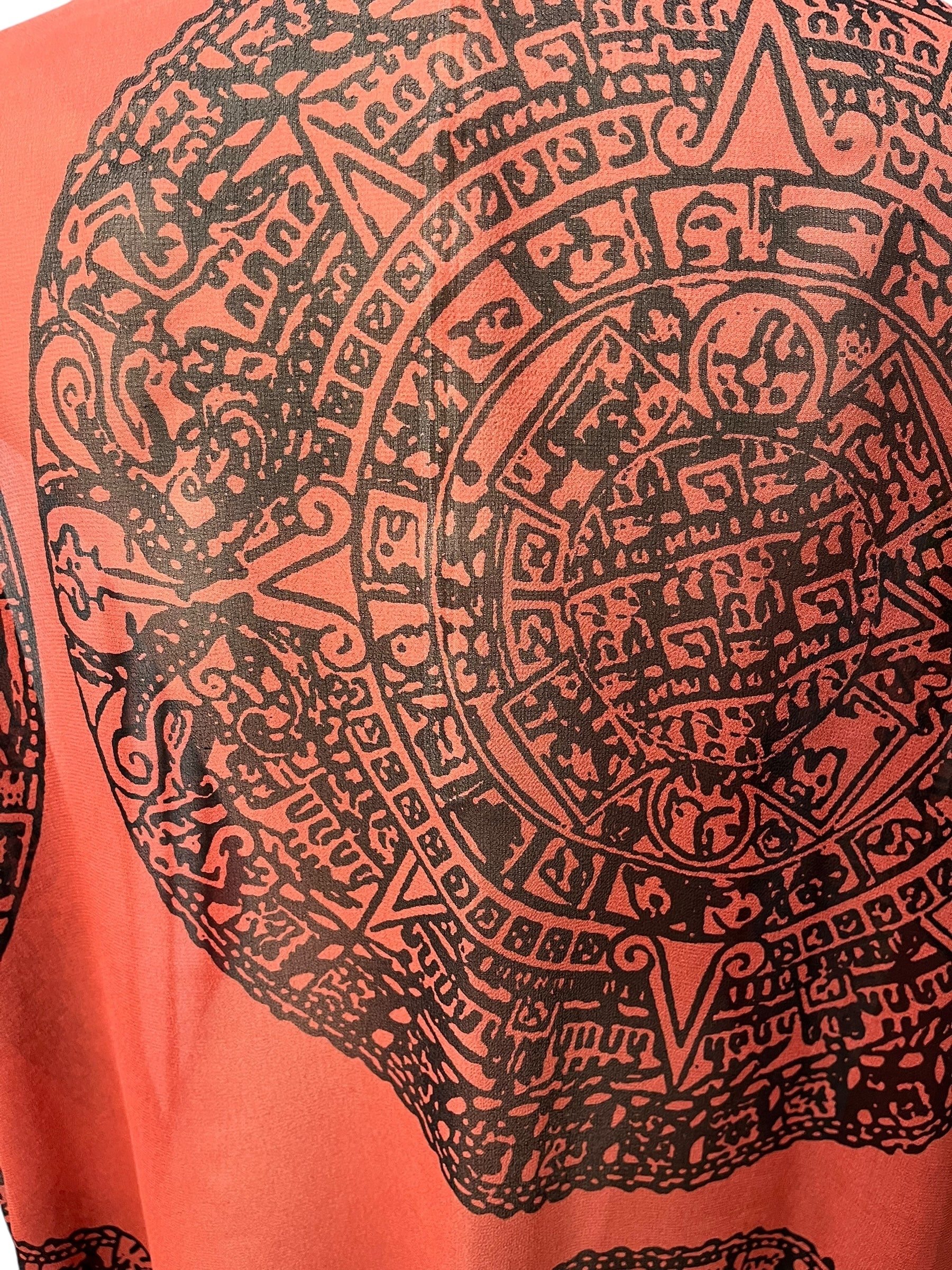 PRG101 Sheer Avatar Pure Silk Midi Length Kaftan with Slits