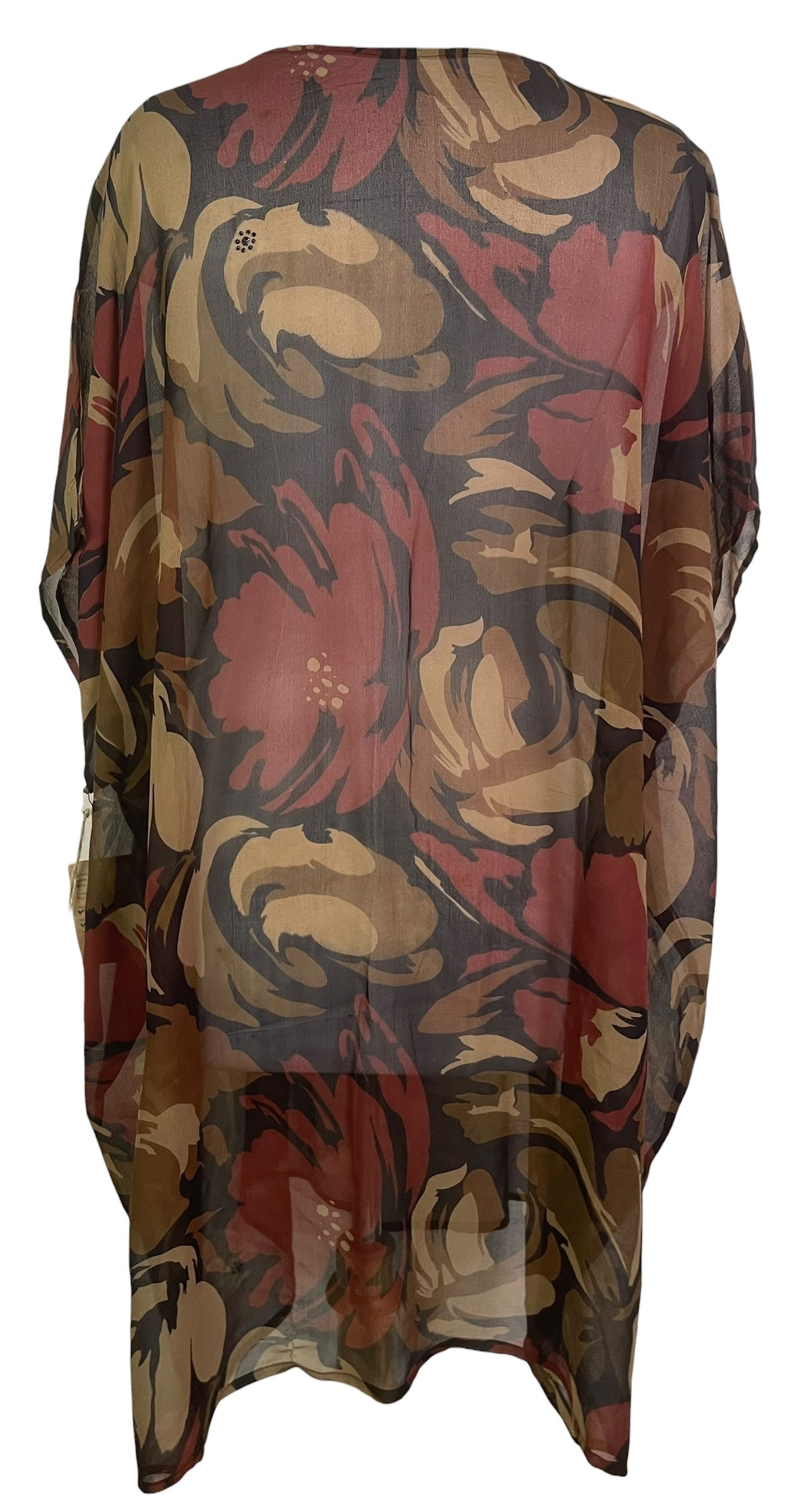 PRG8848 Sheer  Wabi Sabi Pure Silk Midi Length Kaftan by 15 FEBRUARY 2026 – Handmade ethical Midi Length Kaftan from sariKNOTsari using upcycled silk. Designed in Canada for travel and slow fashion, loved from Toronto to LA to Sydney.