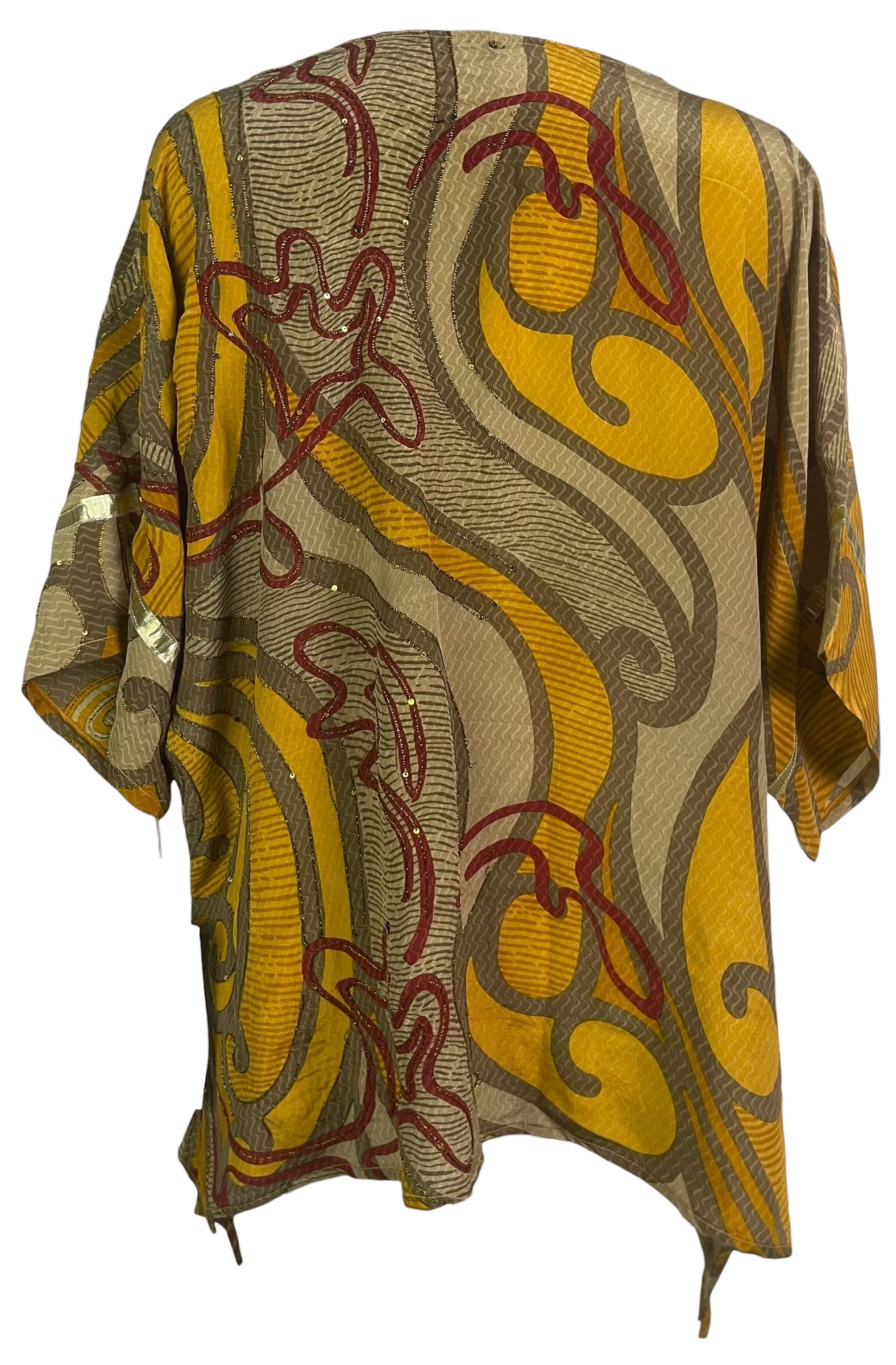 PRC8841 Avatar Pure Silk Long Tunic with Side Ties by 15 FEBRUARY 2026 – Handmade ethical Side Tie Tunic from sariKNOTsari using upcycled silk. Designed in Canada for travel and slow fashion, loved from Toronto to LA to Sydney.