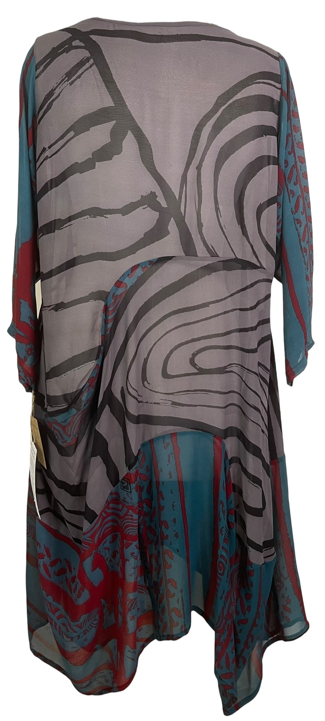 PRG8922 Sheer Wabi Sabi Sculptural Silk Long Tunic Dress by 15 FEBRUARY 2026 – Handmade ethical Sculptural Dress from sariKNOTsari using upcycled silk. Designed in Canada for travel and slow fashion, loved from Toronto to LA to Sydney.
