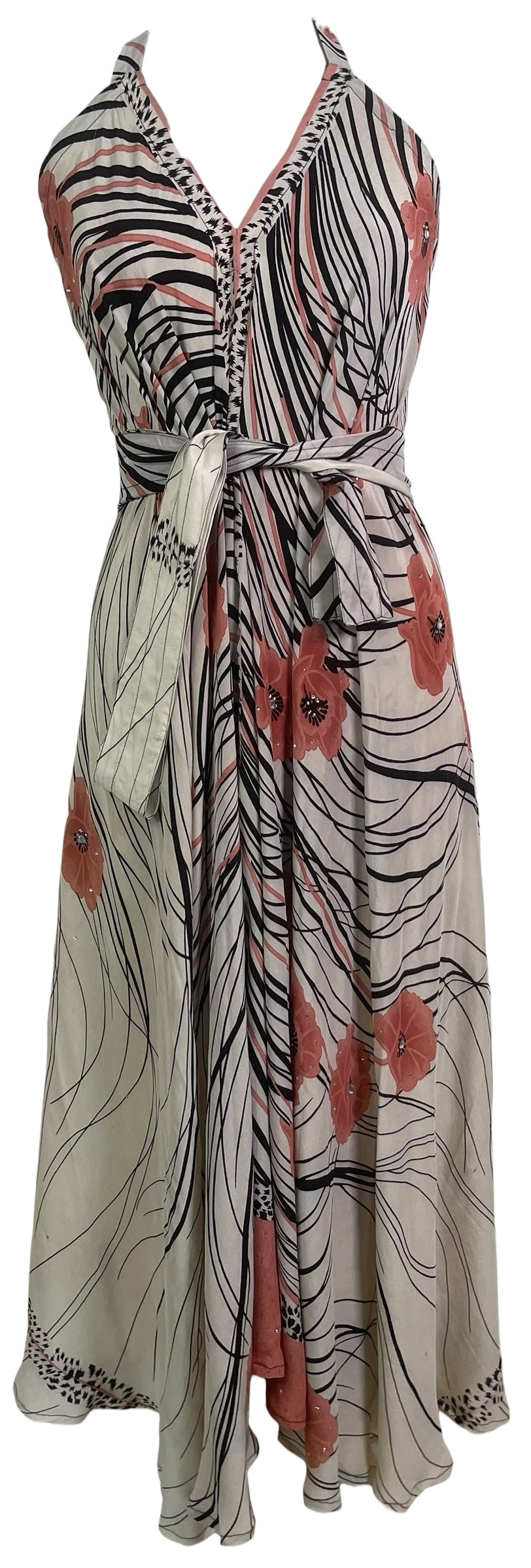 PRC8832 Wabi Sabi Pure Silk Maxi Dress with Belt