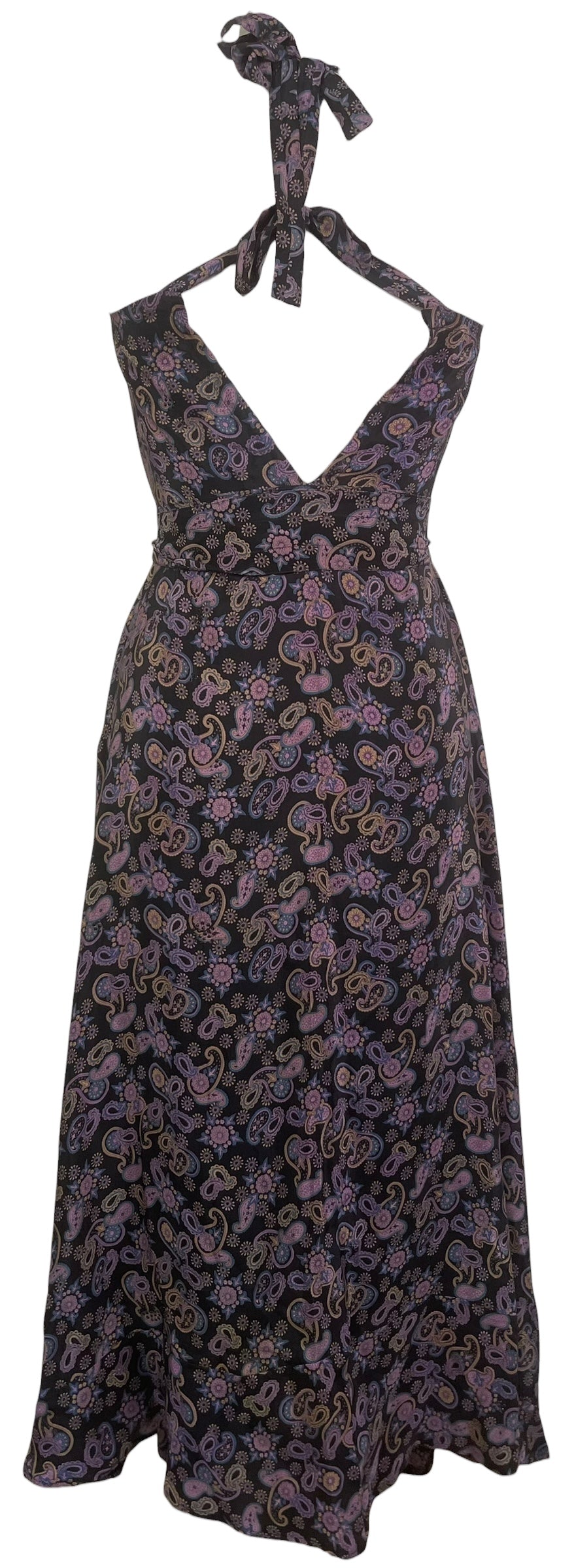 PREVIEW PRC8648 Avatar Pure Silk Maxi Dress with Belt by MARCH2026 – Handmade ethical Maxi Dress from sariKNOTsari using upcycled silk. Designed in Canada for travel and slow fashion, loved from Toronto to LA to Sydney.