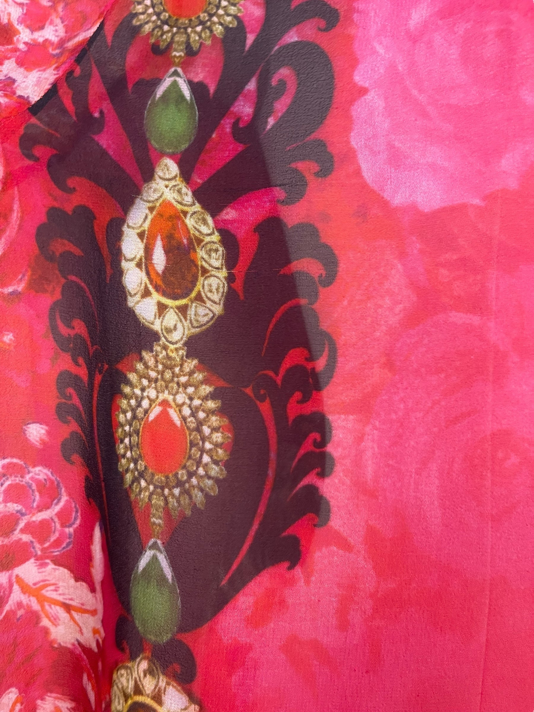 PRG7783 Sheer Avatar Pure Silk Self Pocket Tunic Dress