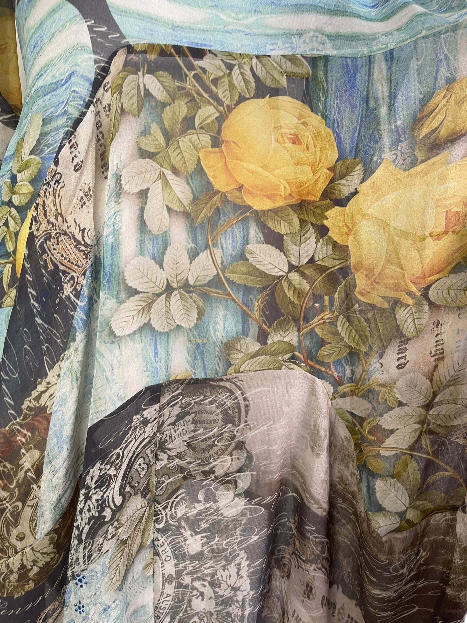 PRG7906 Sheer Avatar Pure Silk Sculptural Long Tunic Dress