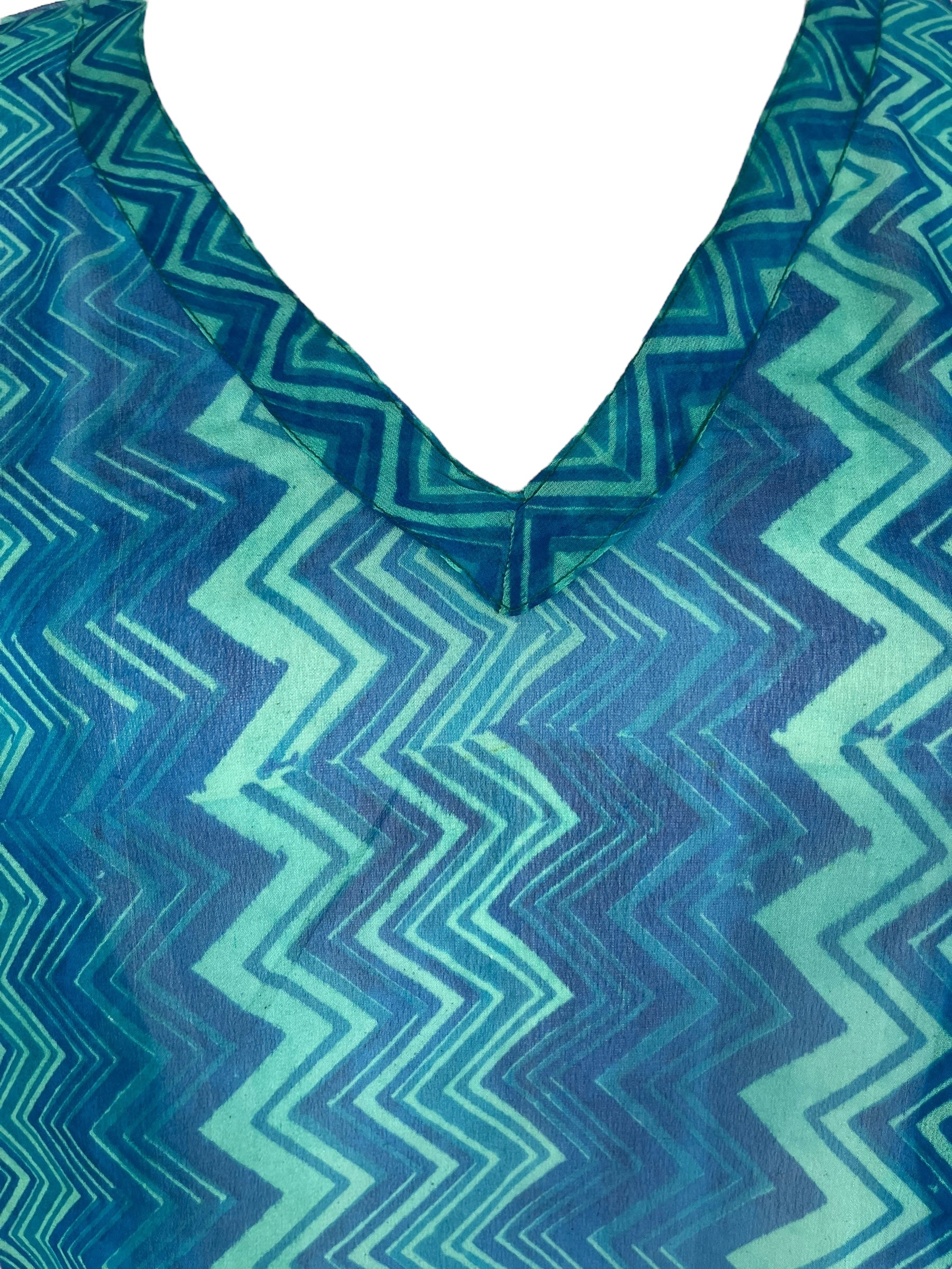 PRG7879 Sheer Avatar Pure Silk Long Tunic with Side Ties