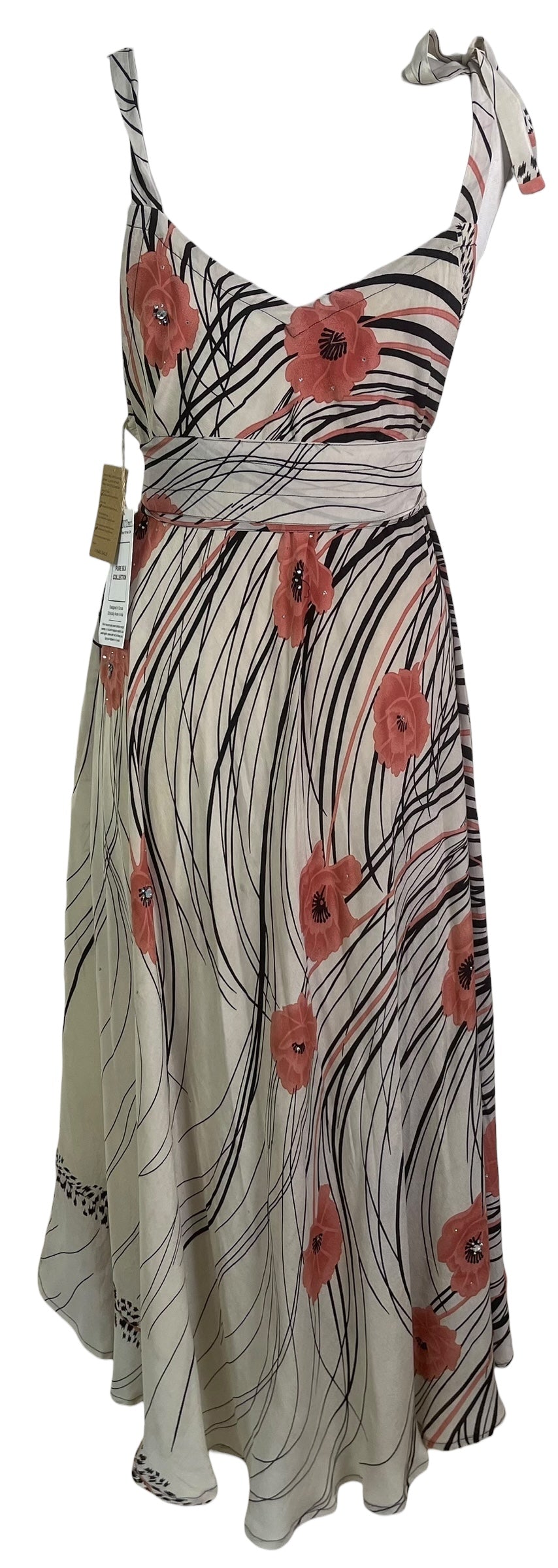 PRC8832 Wabi Sabi Pure Silk Maxi Dress with Belt