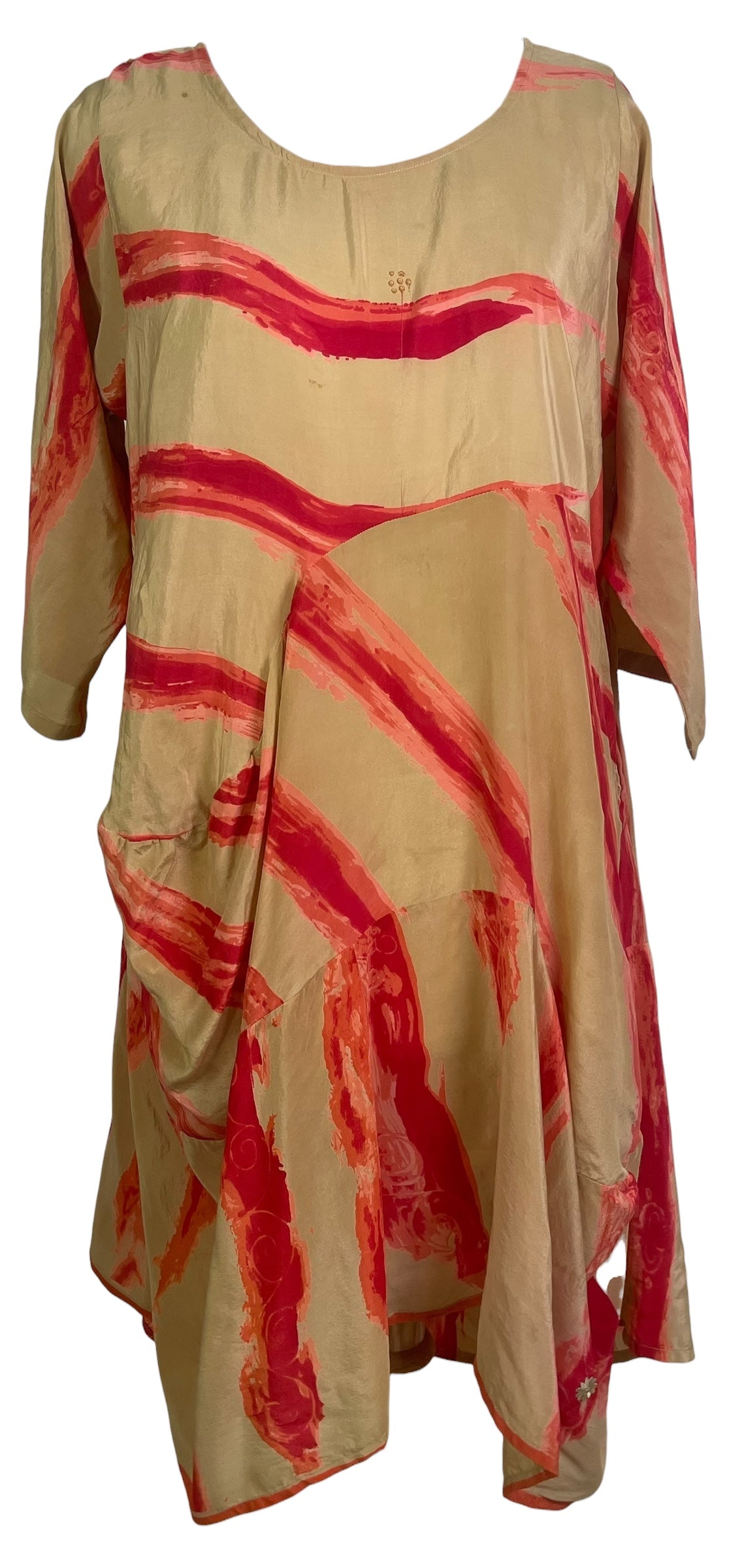 PRC8907 Wabi Sabi Sculptural Silk Long Tunic Dress by 15 FEBRUARY 2026 – Handmade ethical Sculptural Dress from sariKNOTsari using upcycled silk. Designed in Canada for travel and slow fashion, loved from Toronto to LA to Sydney.