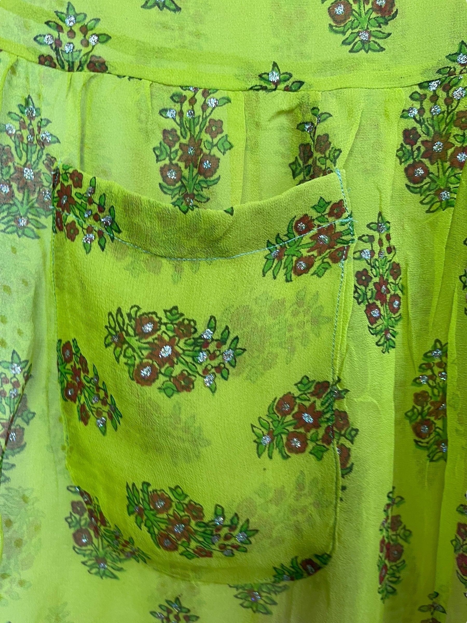 PCH7442 Sheer Chiffon Avatar Pure Silk Boxy Babydoll Dress