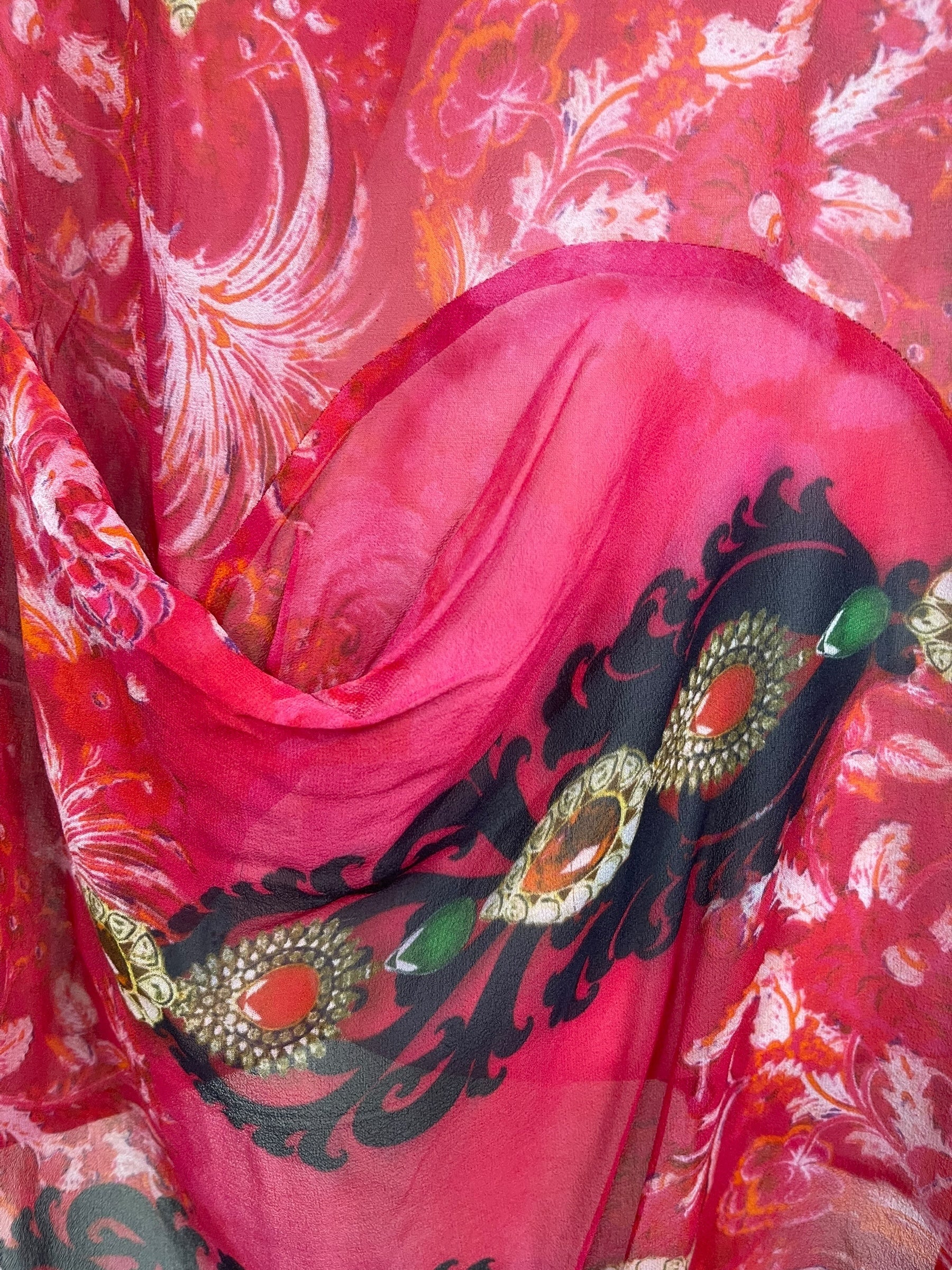 PRG7783 Sheer Avatar Pure Silk Self Pocket Tunic Dress