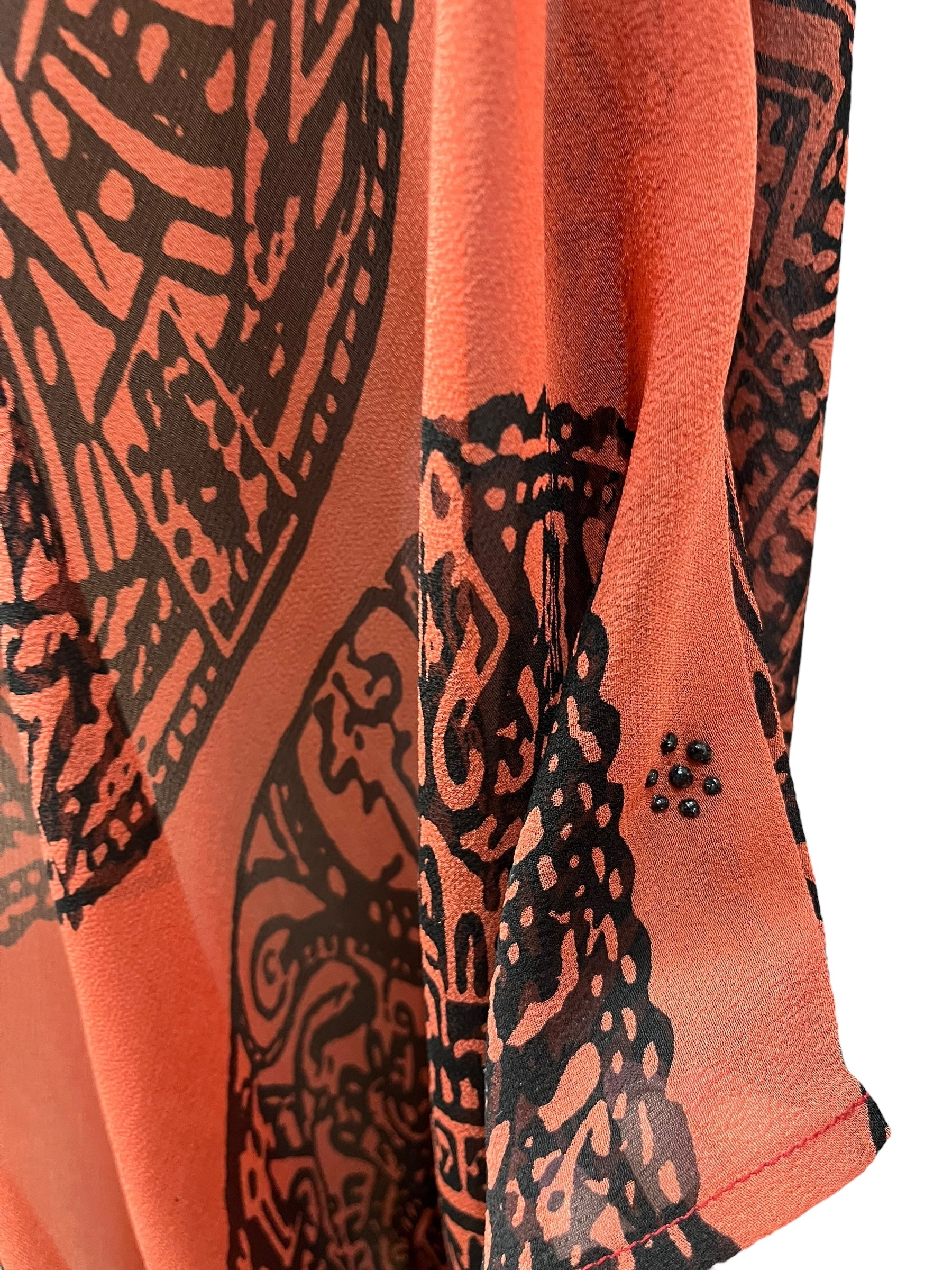 PRG101 Sheer Avatar Pure Silk Midi Length Kaftan with Slits