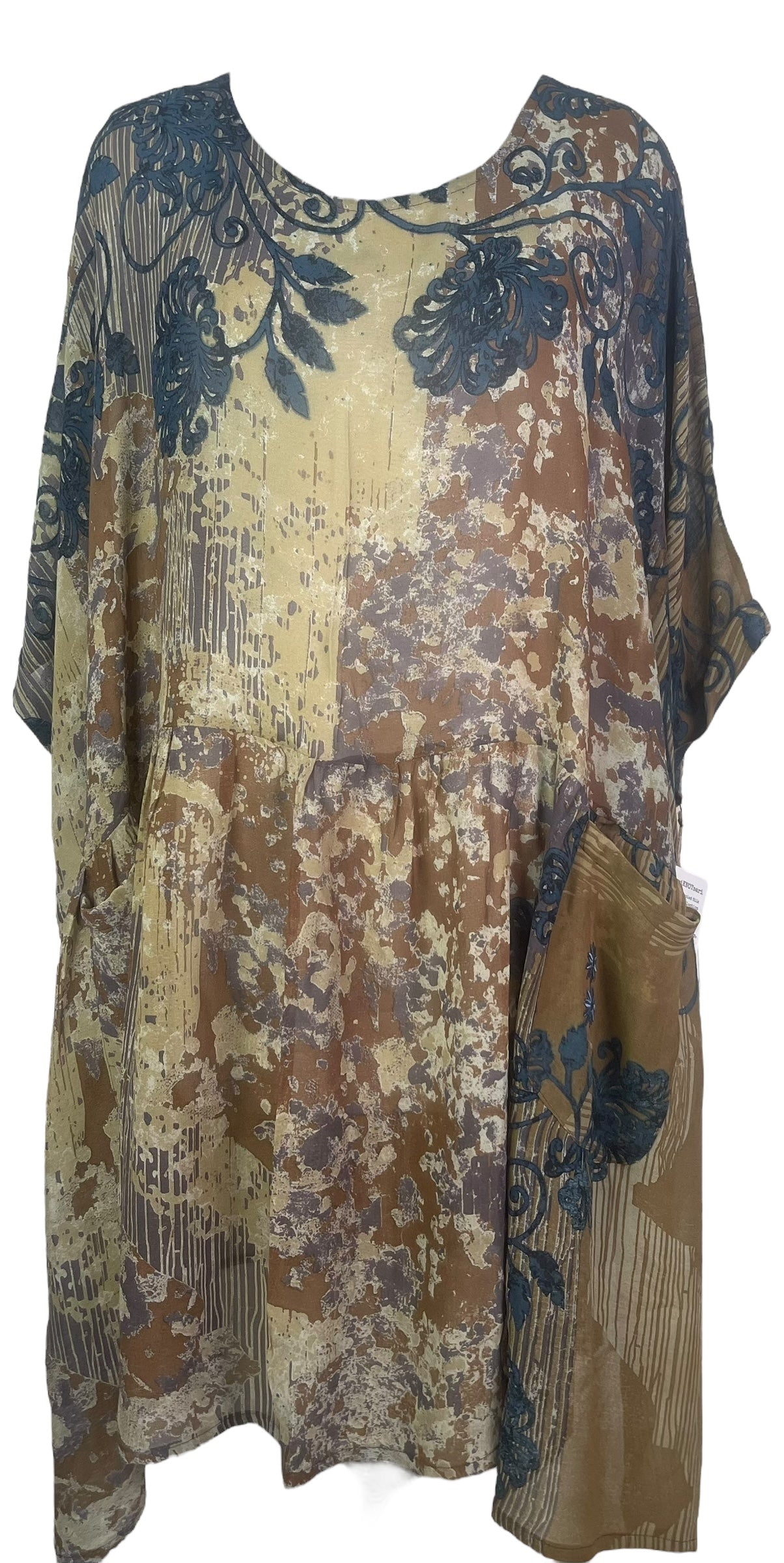 PRG8167 Sheer Avatar Pure Silk Boxy Babydoll Dress