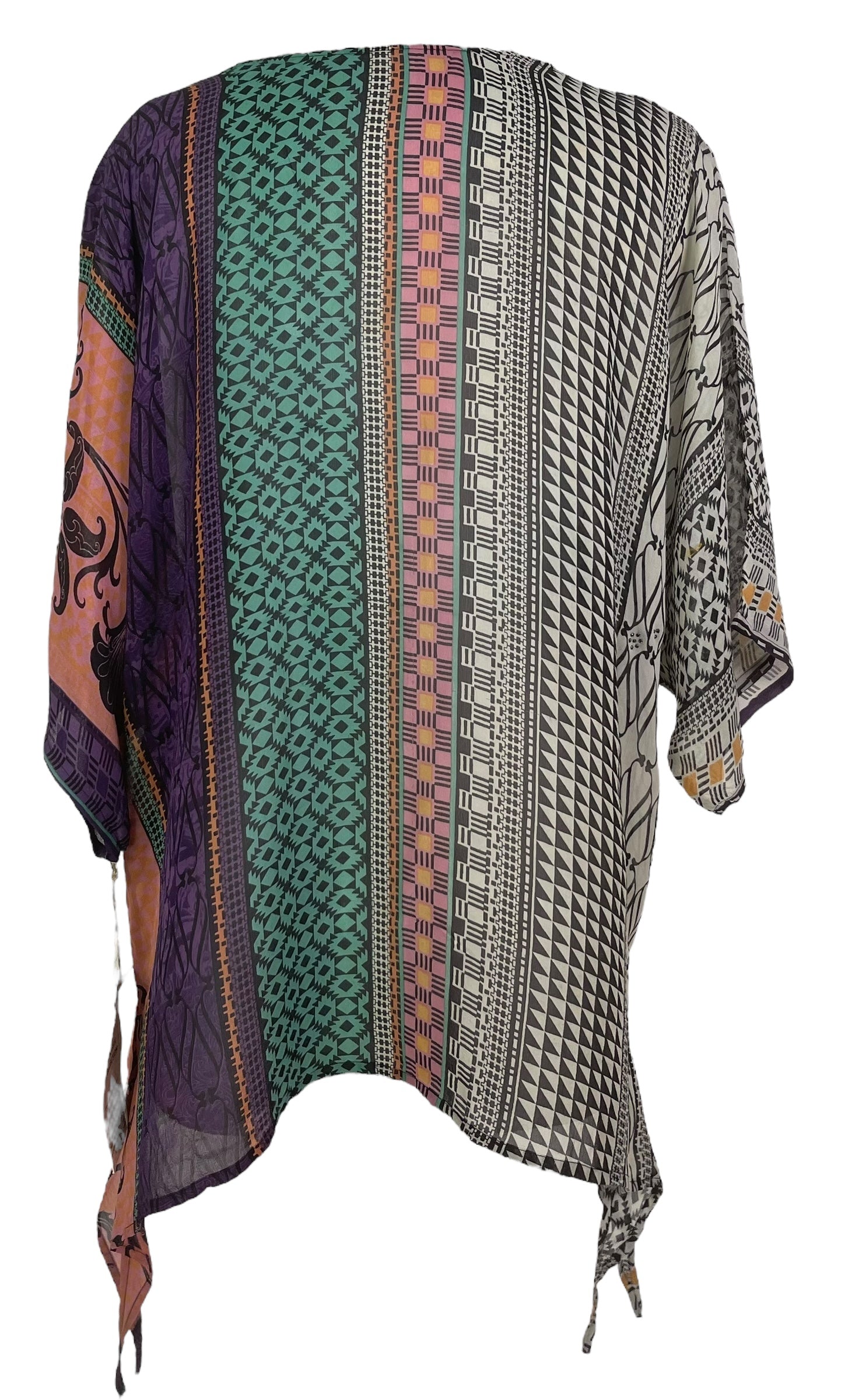 PREVIEW PRG8137 Avatar Pure Silk Long Tunic with Side Ties by DECEMBER2025 – Handmade ethical Side Tie Tunic from sariKNOTsari using upcycled silk. Designed in Canada for travel and slow fashion, loved from Toronto to LA to Sydney.