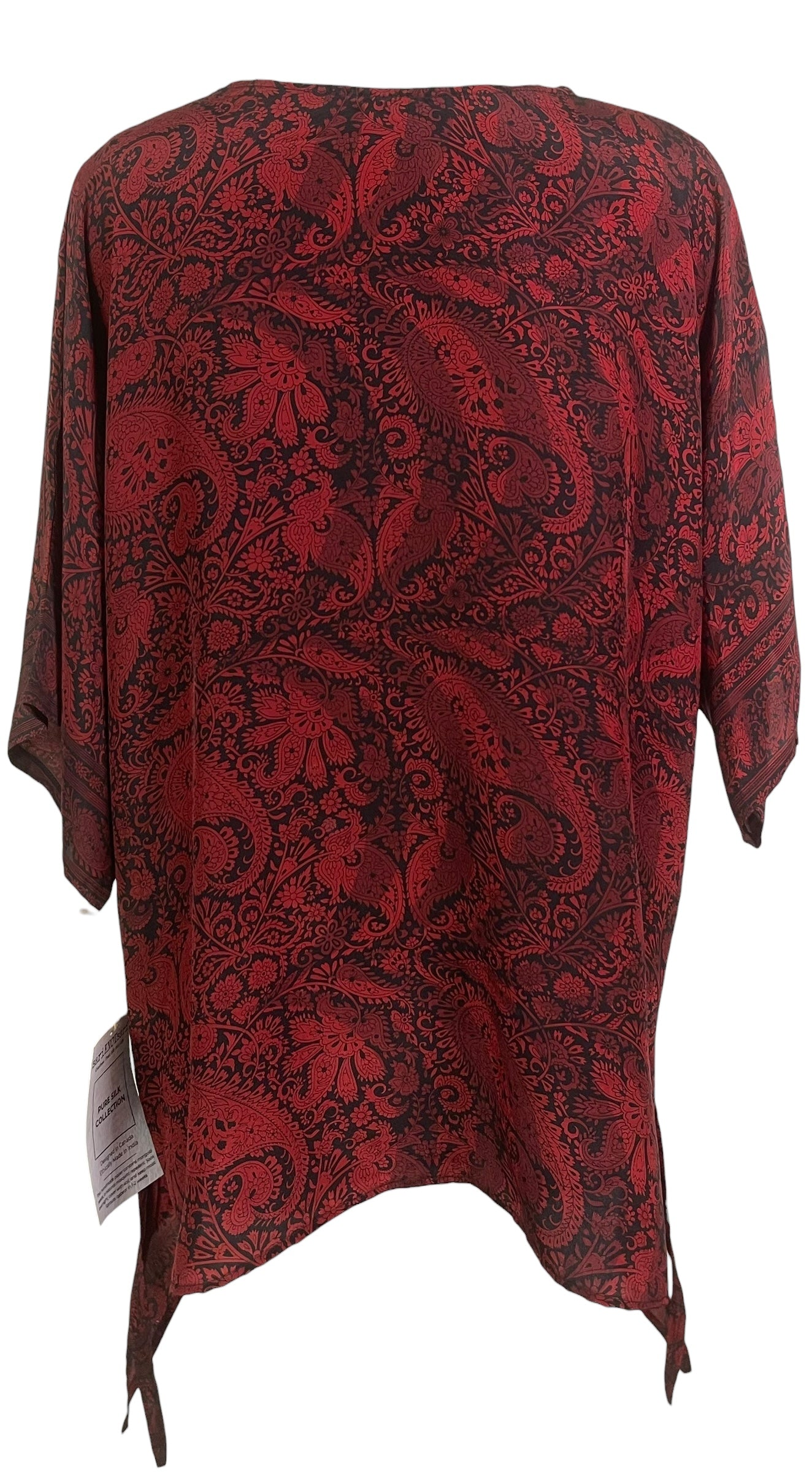 PRC8448 Wabi Sabi Pure Silk Long Tunic with Side Ties